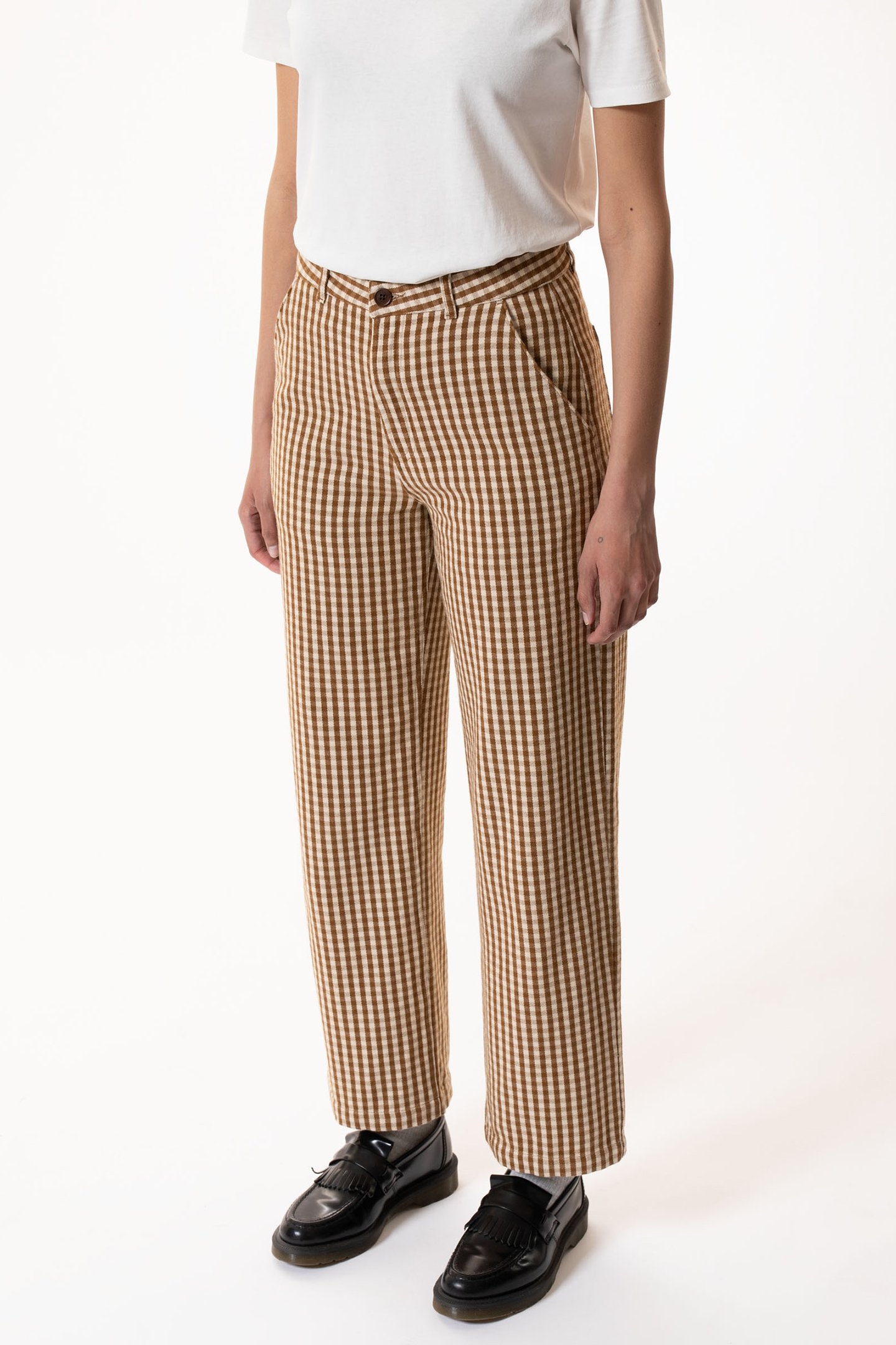 WILLA PANTS GINGHAM BROWN 1