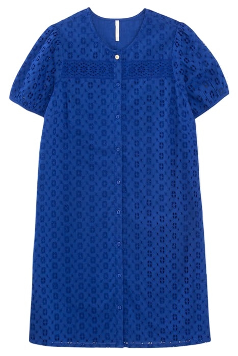 ELECTRIC BLUE EYELET EMBROIDERY DRESS 3