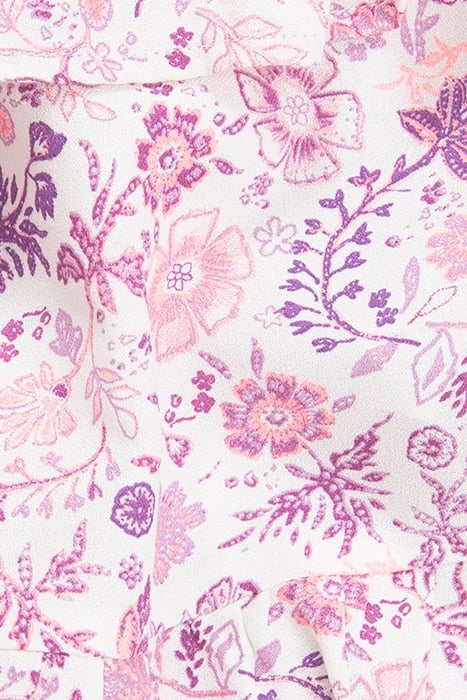 GIRLS' OFF-WHITE BLOUSE WITH VIOLET FLOWER PRINT 6