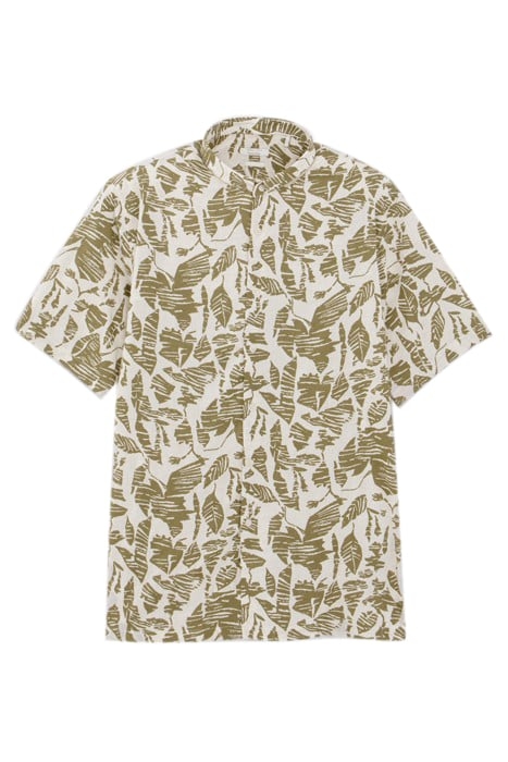 KHAKI REGULAR SHIRT WITH ETHNIC MOTIFS 4