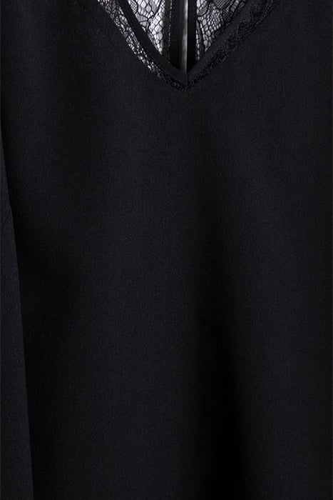 CREPE LIGHT LACE TRIM VEST BLACK 3