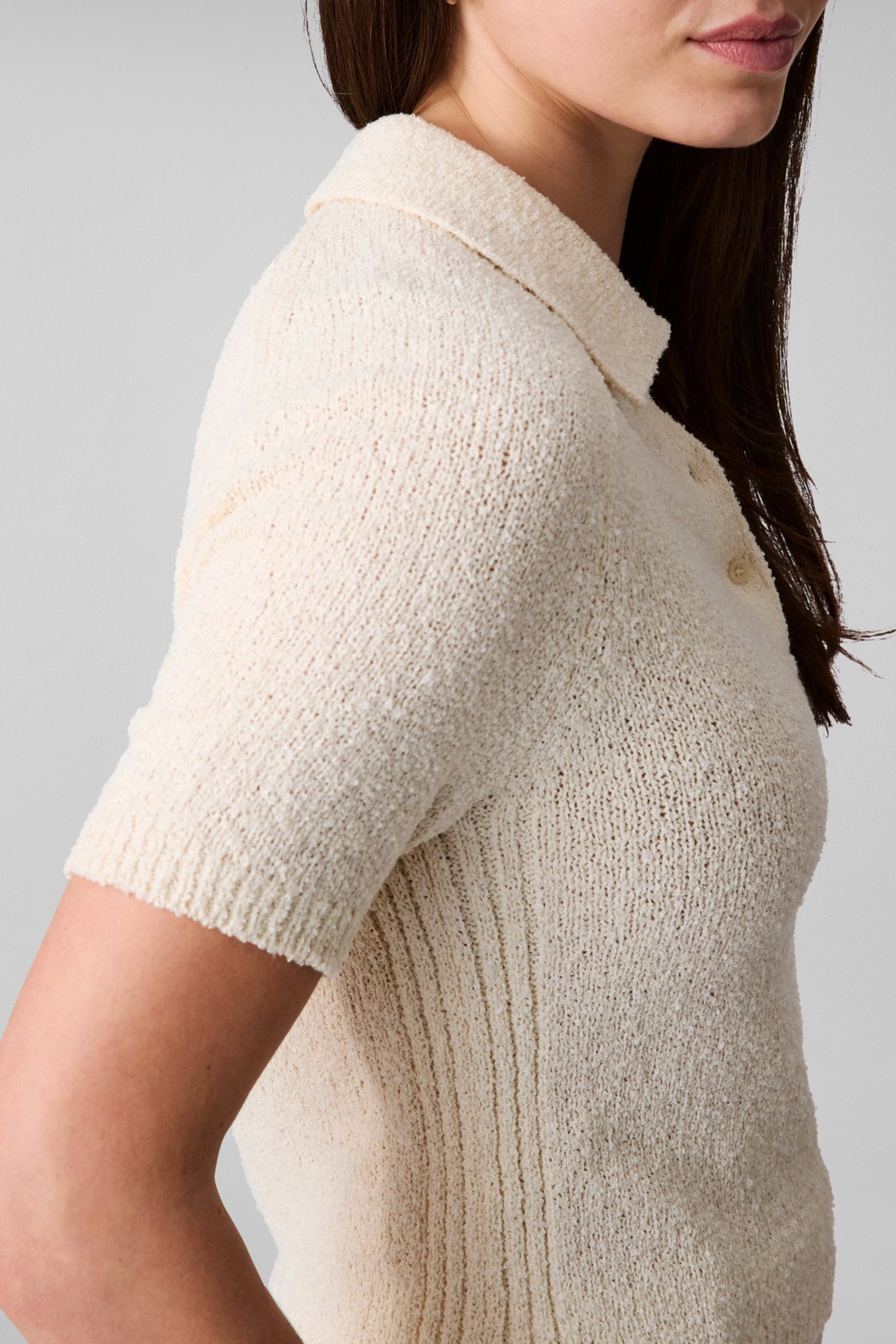 SUMMER BOUCLE SLIM FIT POLO SHIRT SWEET CORN 4