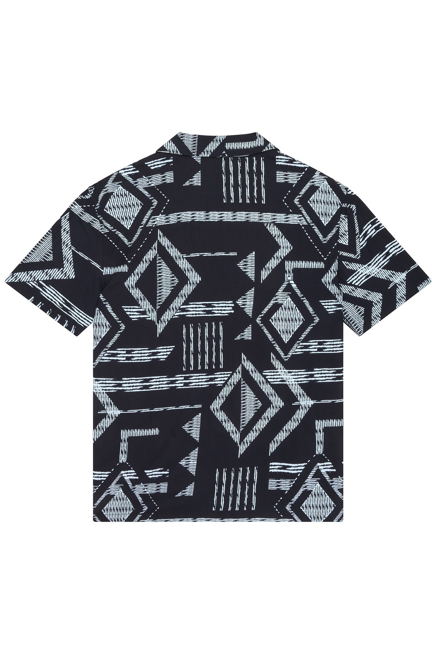 TRIBE VISCOSE REVERE SHORT SLEEVE SHIRT BLACK 2