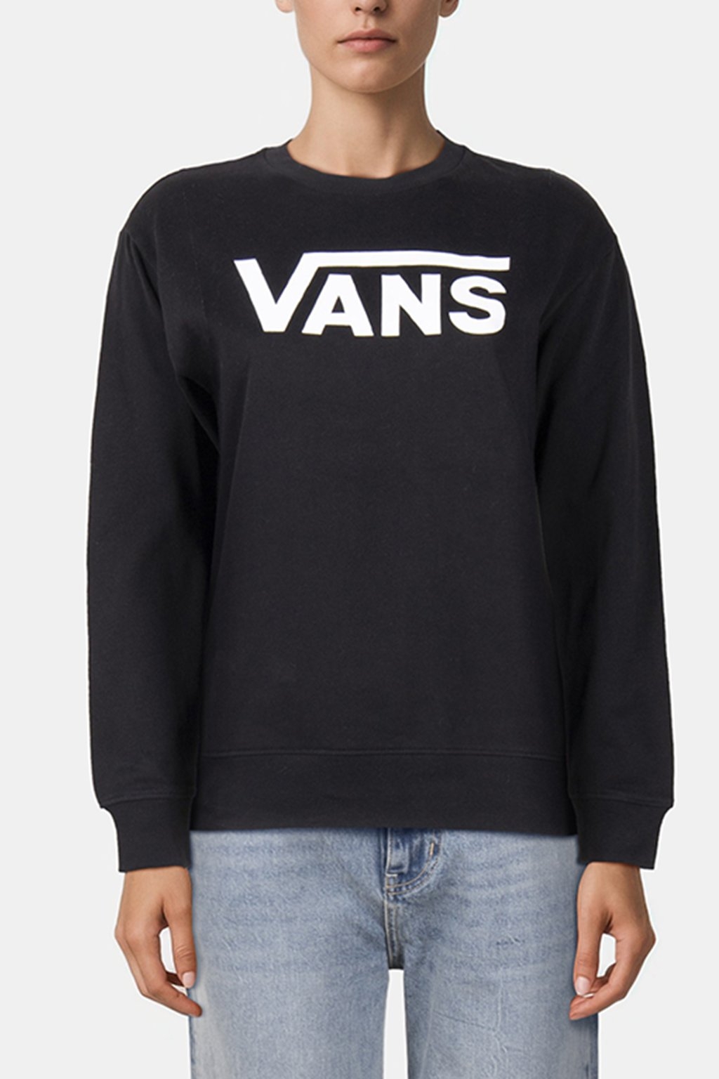 DROP V LOGO BFF CREW-B BLACK/WHITE 1