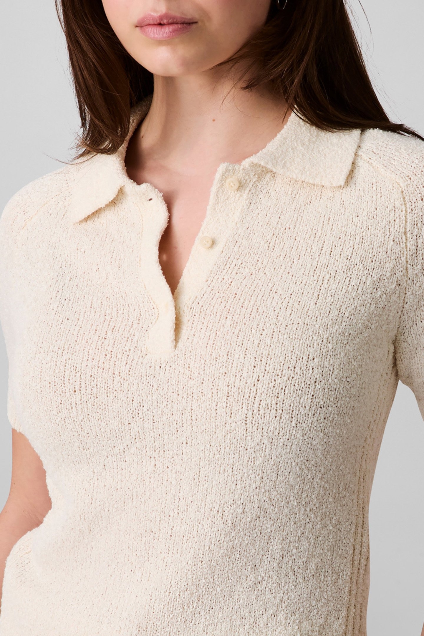 SUMMER BOUCLE SLIM FIT POLO SHIRT SWEET CORN 5