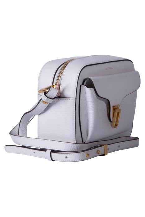 LEATHER CAMERA CROSS BODY BAG IN WHITE 4