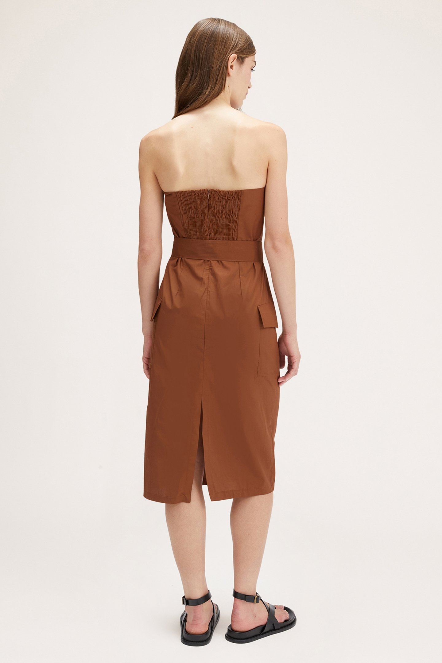 POPLIN BUSTIER DRESS NATURAL 3