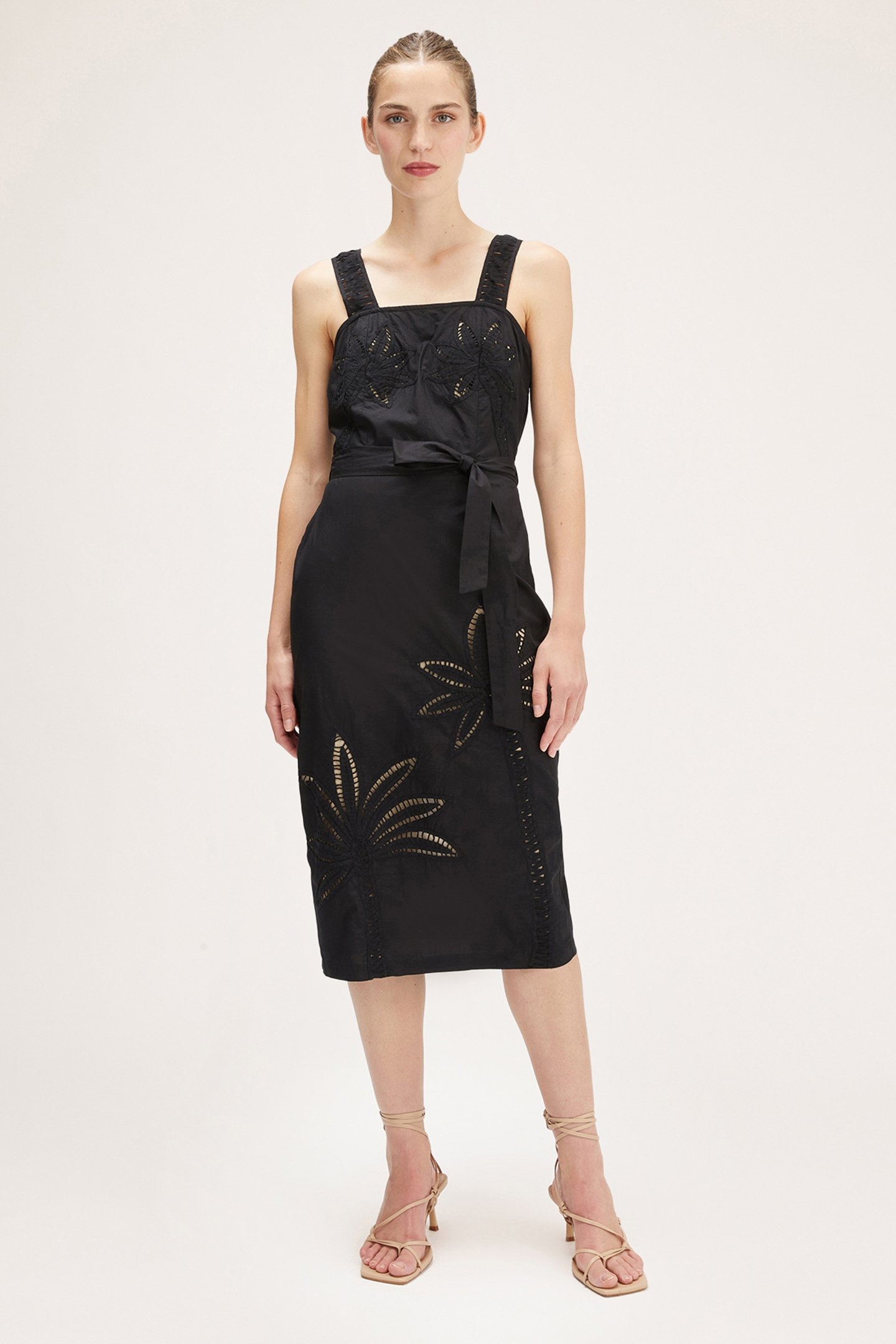 EMBROIDERED SHEATH DRESS BLACK 2