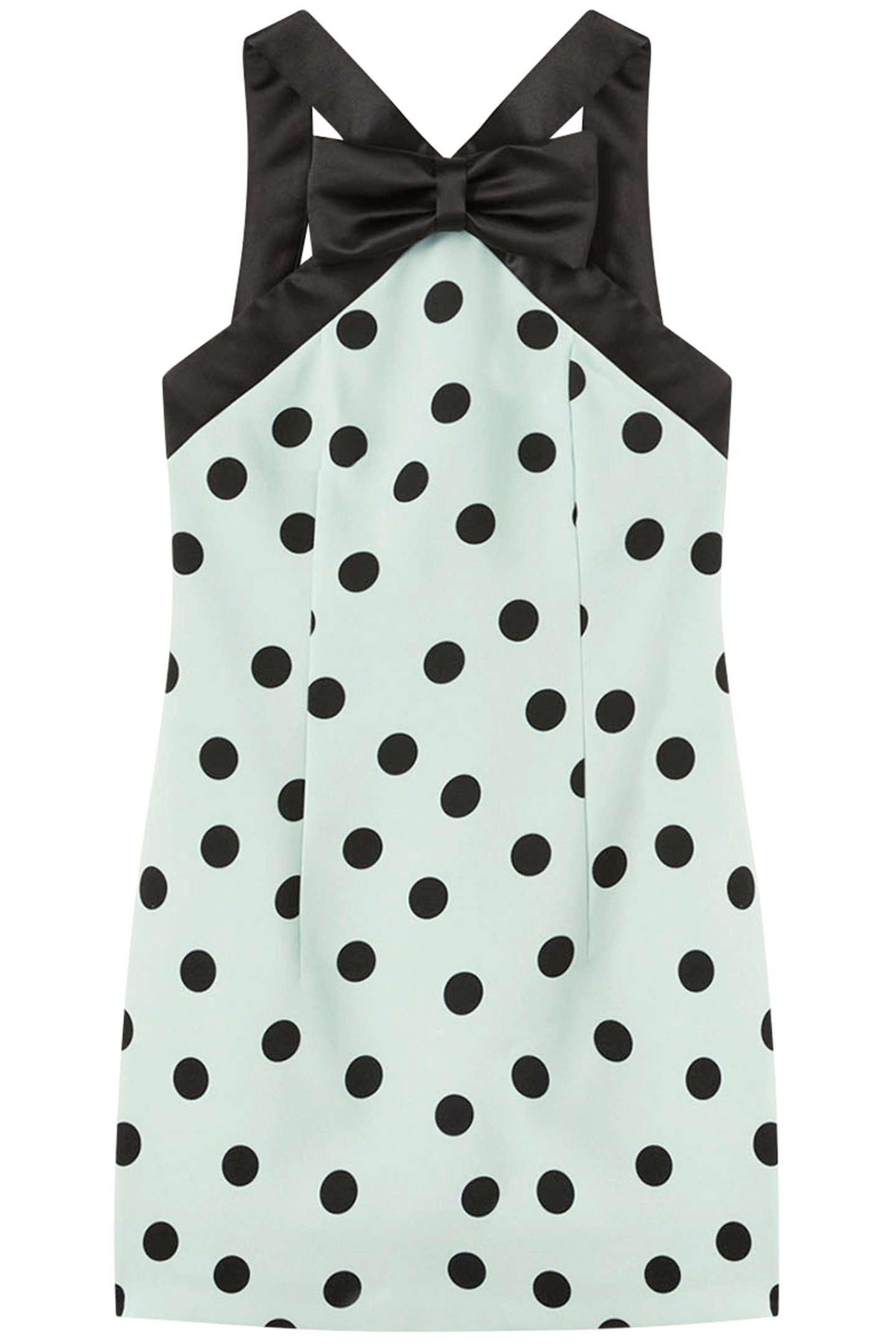POLKA DOT PATTERNED MINI DRESS WITH BOW AQUAMARINE 4