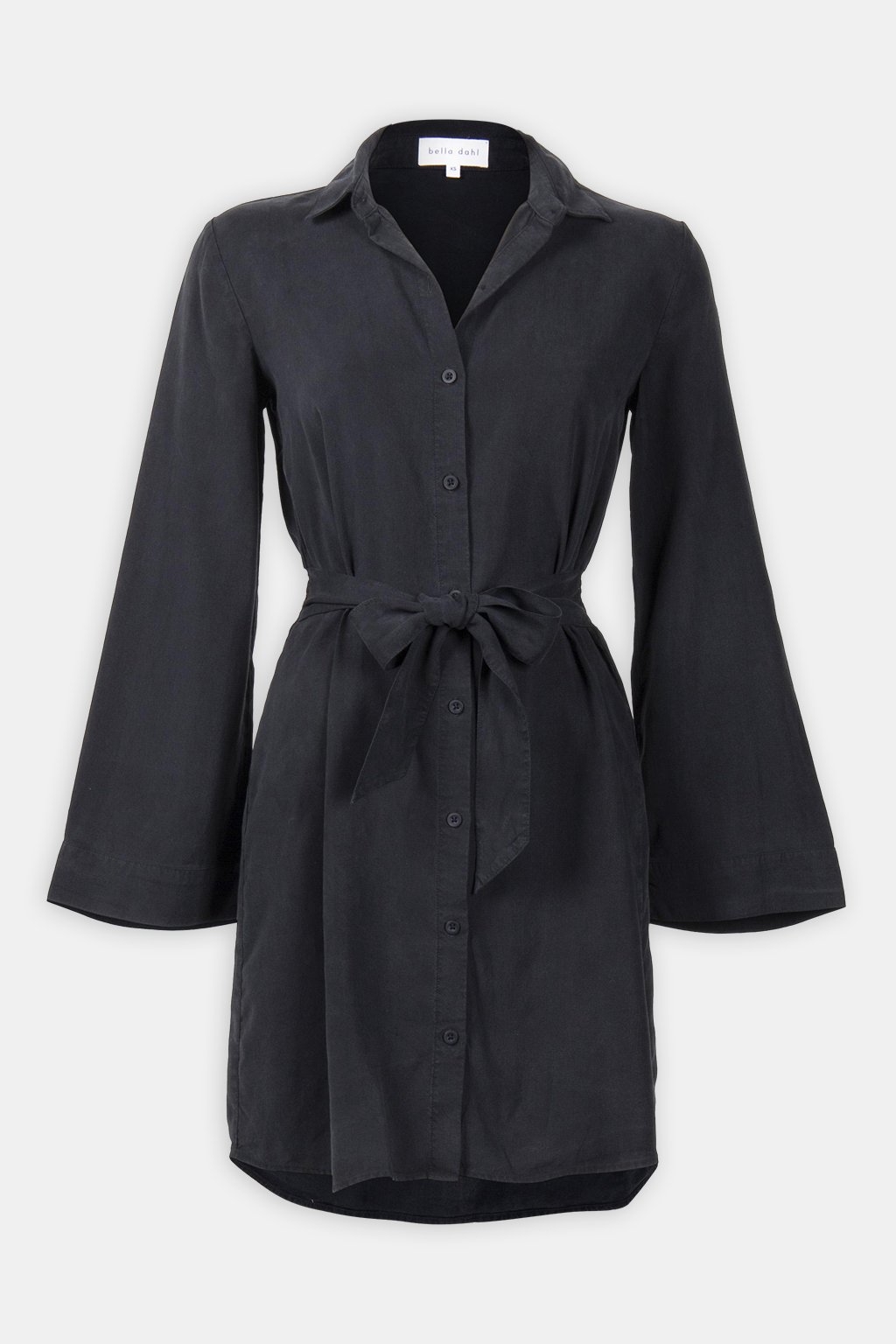 MINI SHIRT DRESS WITH SMOCKED BACK VINTAGE BLACK 3