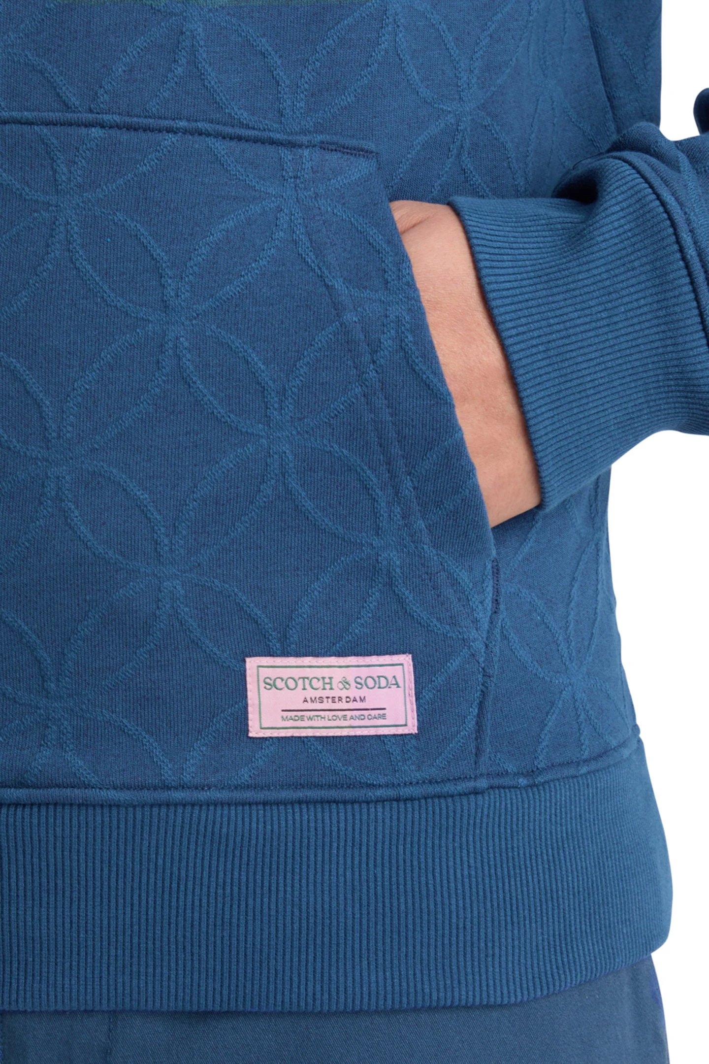 JACQUARD TERRY HOODIE HERITAGE BLUE 7