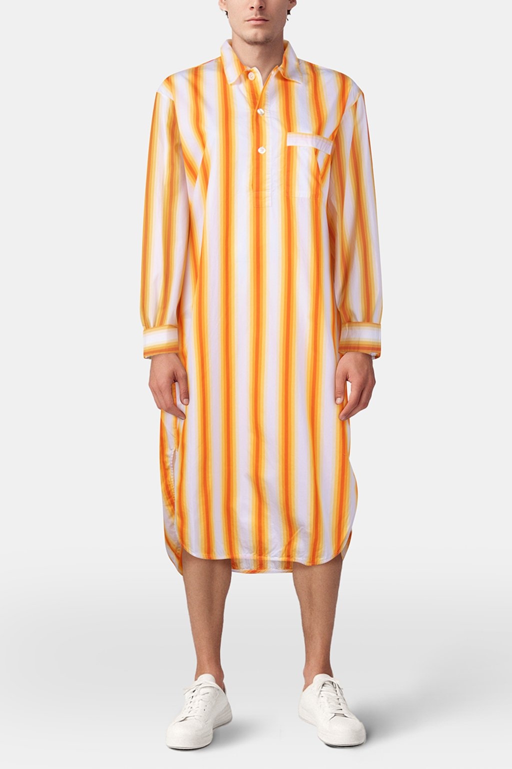 UNISEX POPLIN, NIGHT SHIRT ORANGE MARQUEE 2