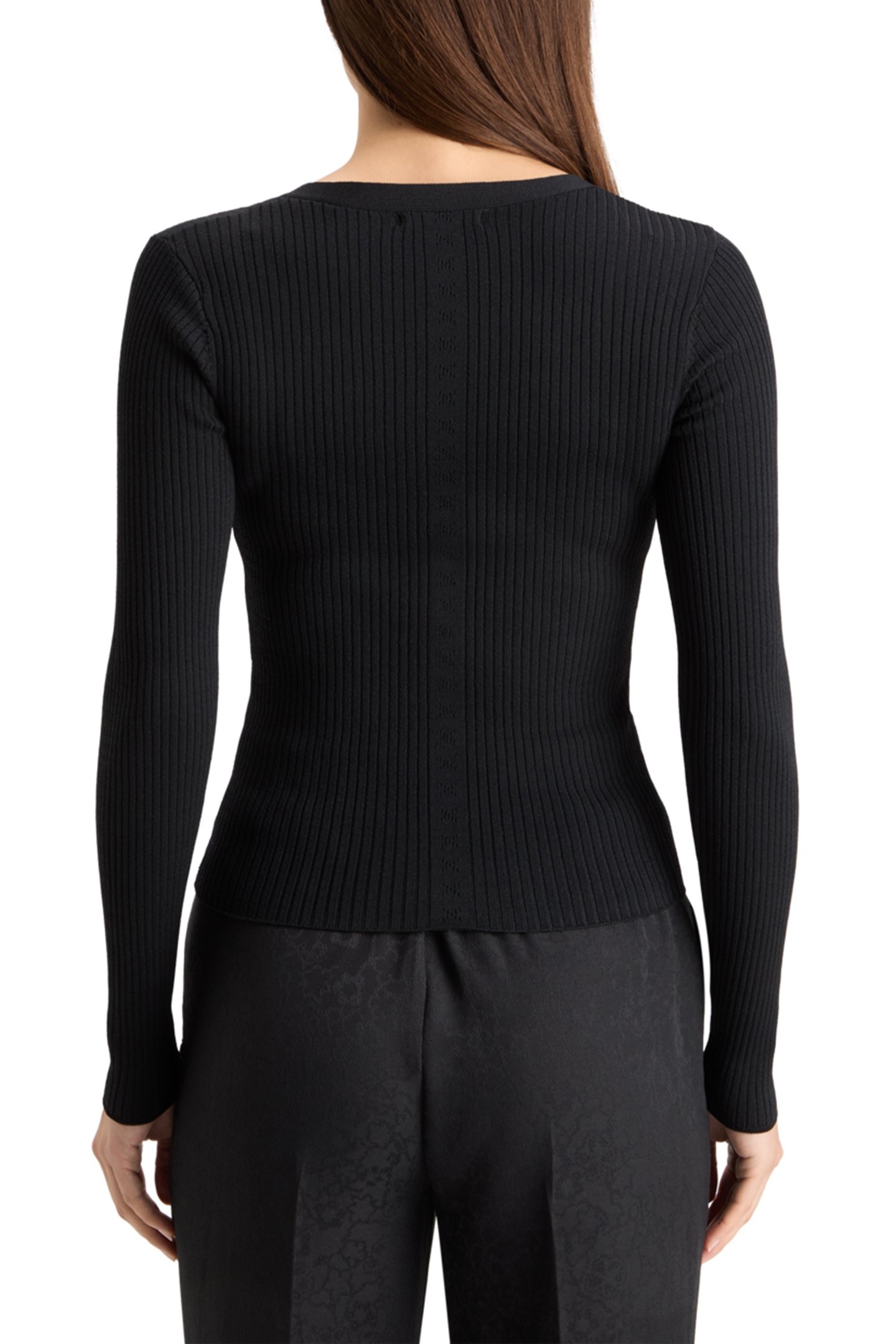 RIBBED FITTED PULLOVER EVENING BLACK 2