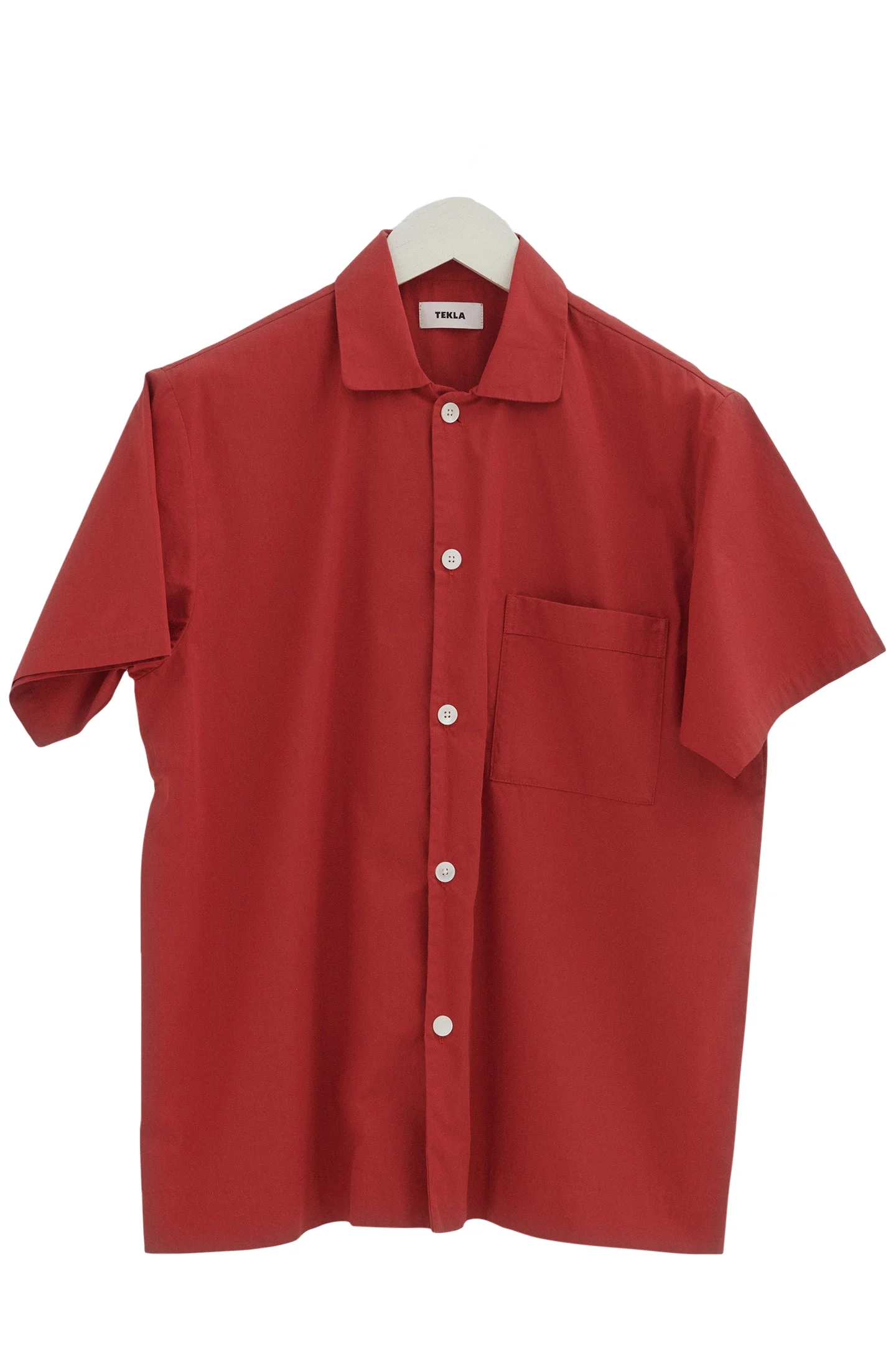 UNISEX POPLIN, SHORT SLEEVE SHIRT RED 3