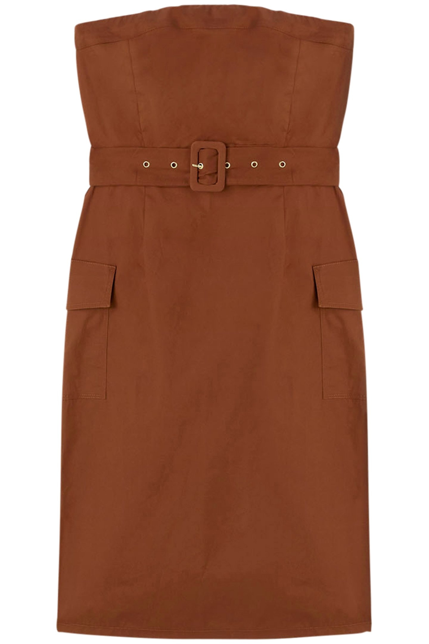 POPLIN BUSTIER DRESS NATURAL 4