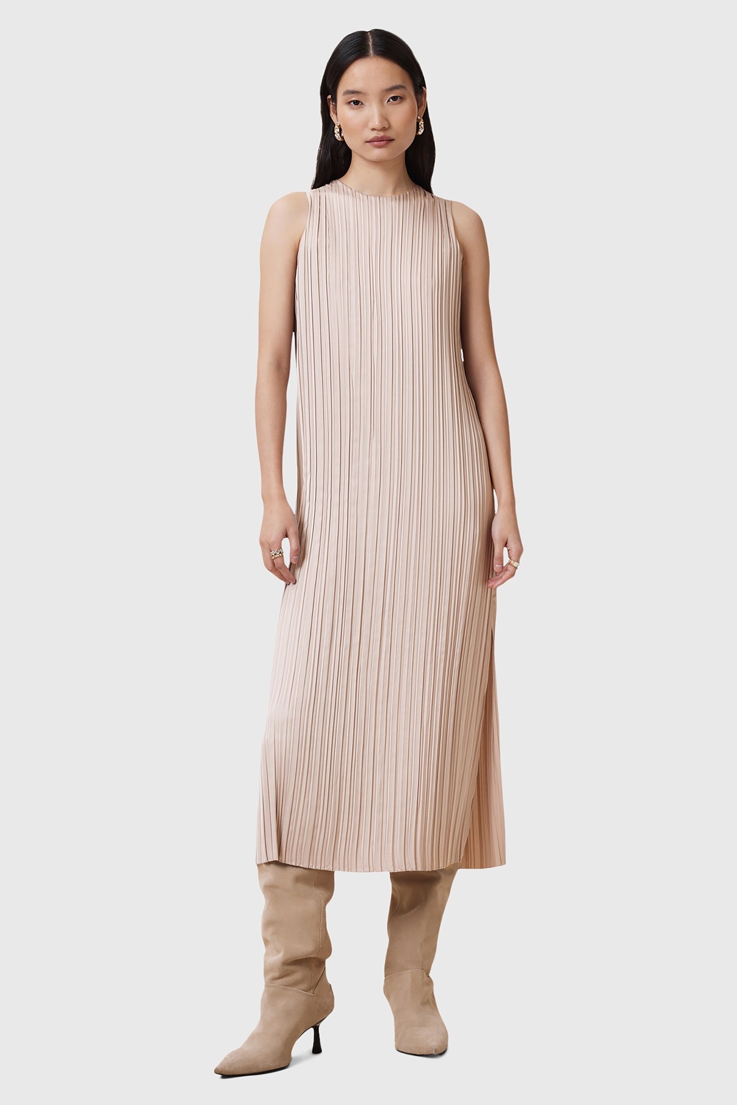 VITTORIA DRESS FAWN BROWN 4