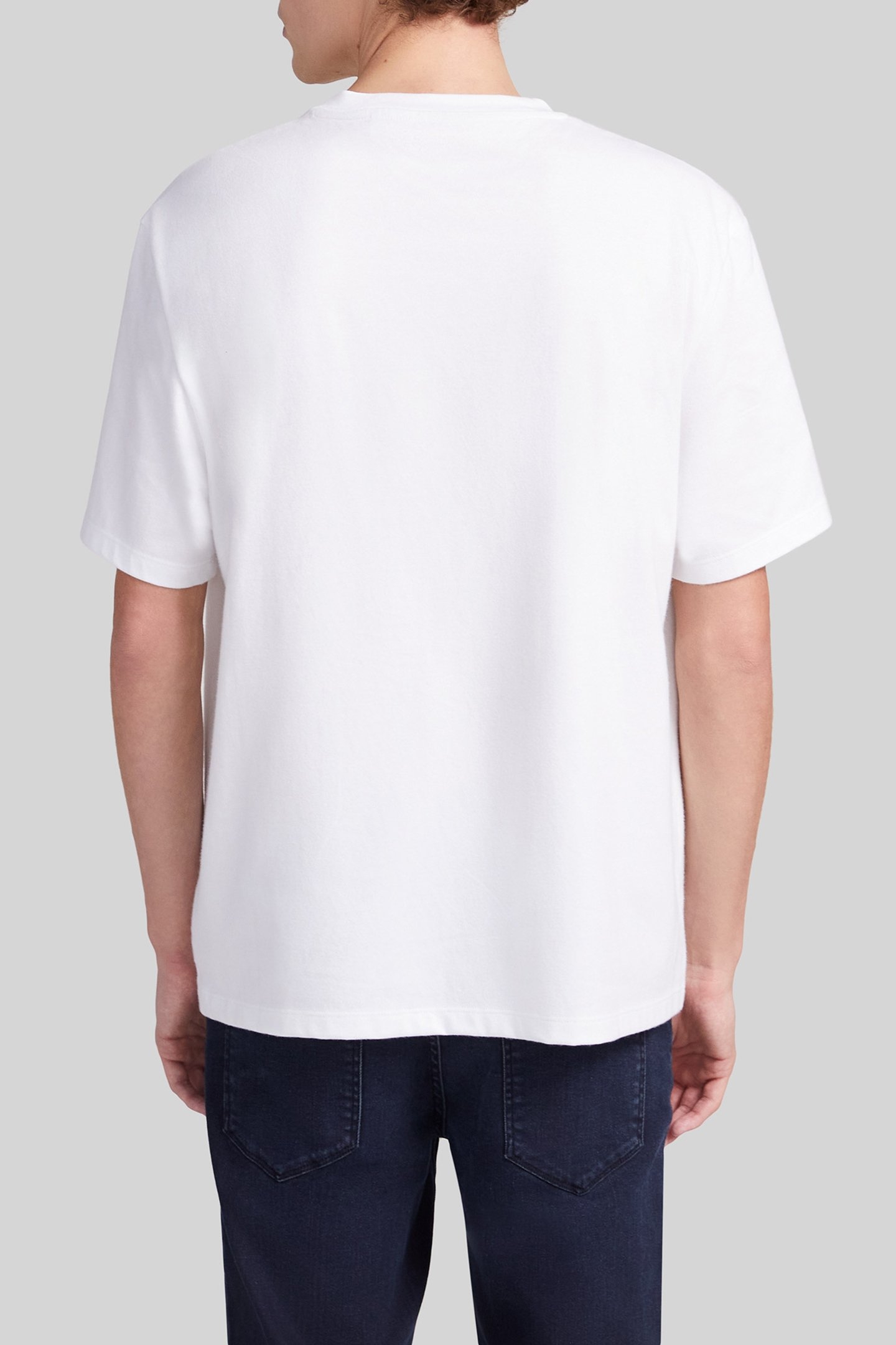 WHITE ORGANIC COTTON T-SHIRT, ANCHOR AND SNAKE IMAGE 2