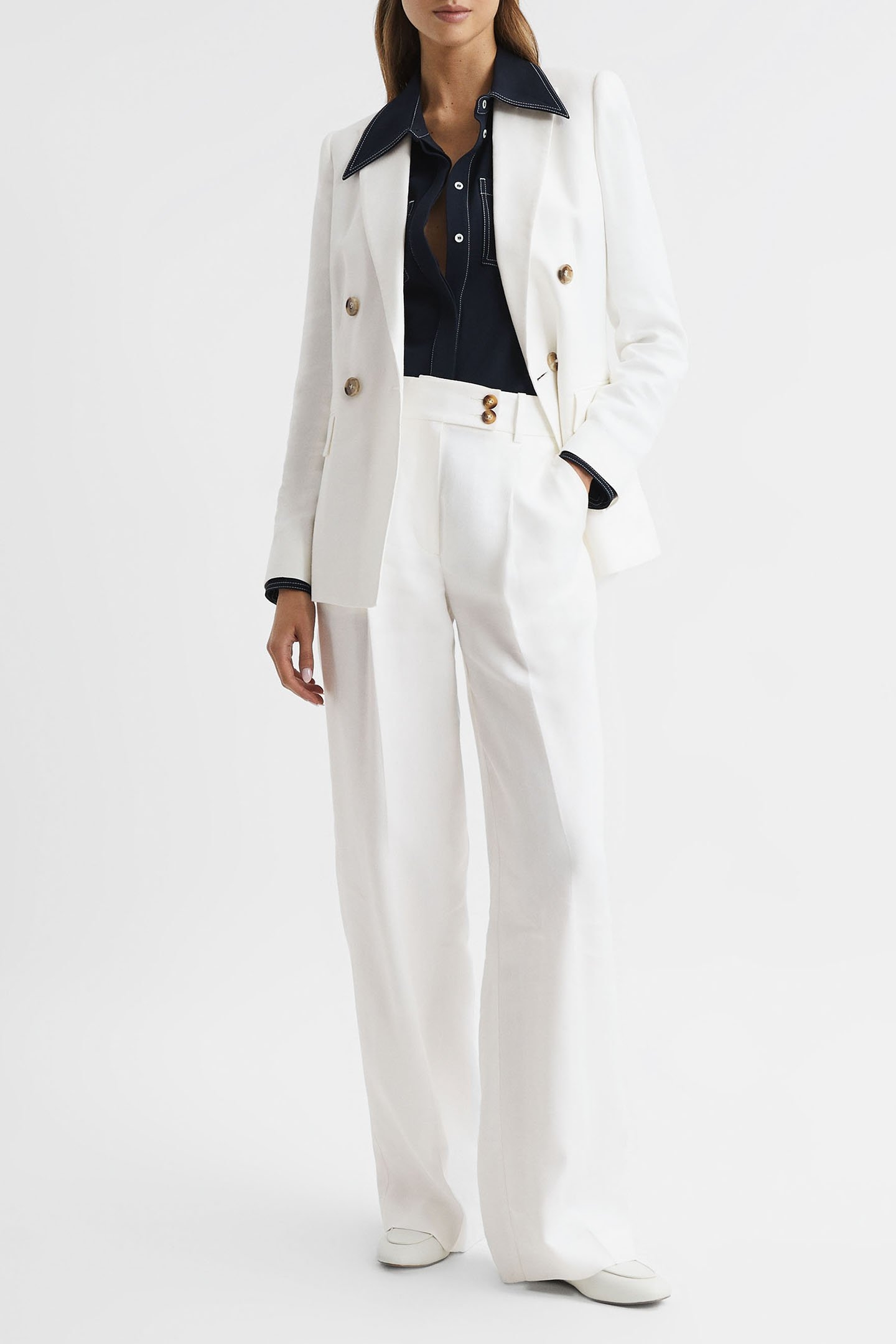 HOLLIE-DB LINEN BLAZER WHITE 5