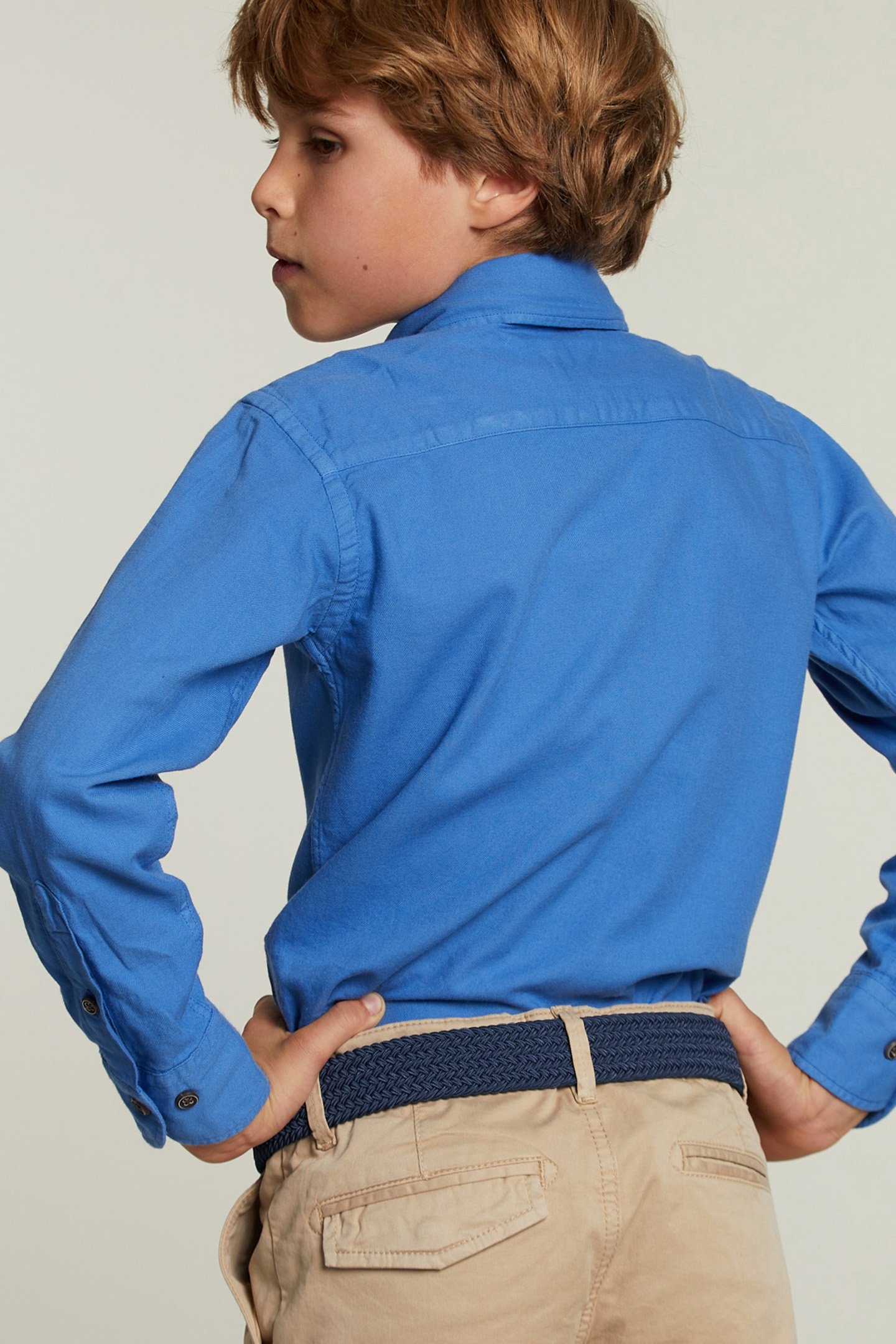 CUSTOM FIT COTTON SHIRT BLUE BIRD 3