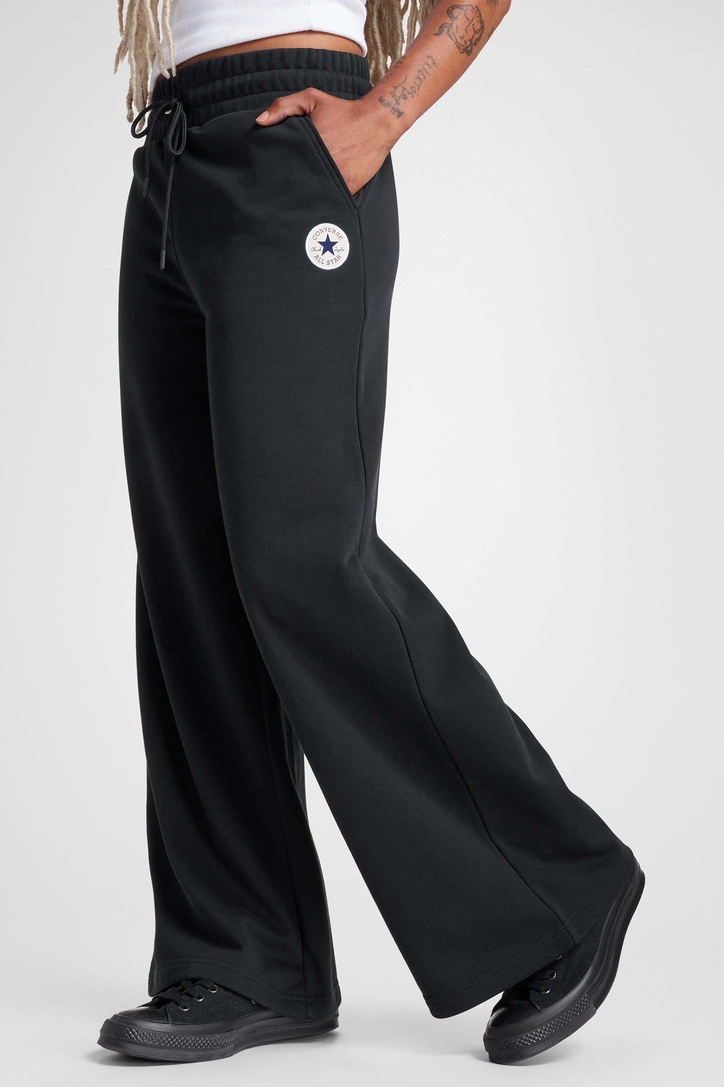 KNIT WIDE LEG PANTS CONVERSE BLACK 1