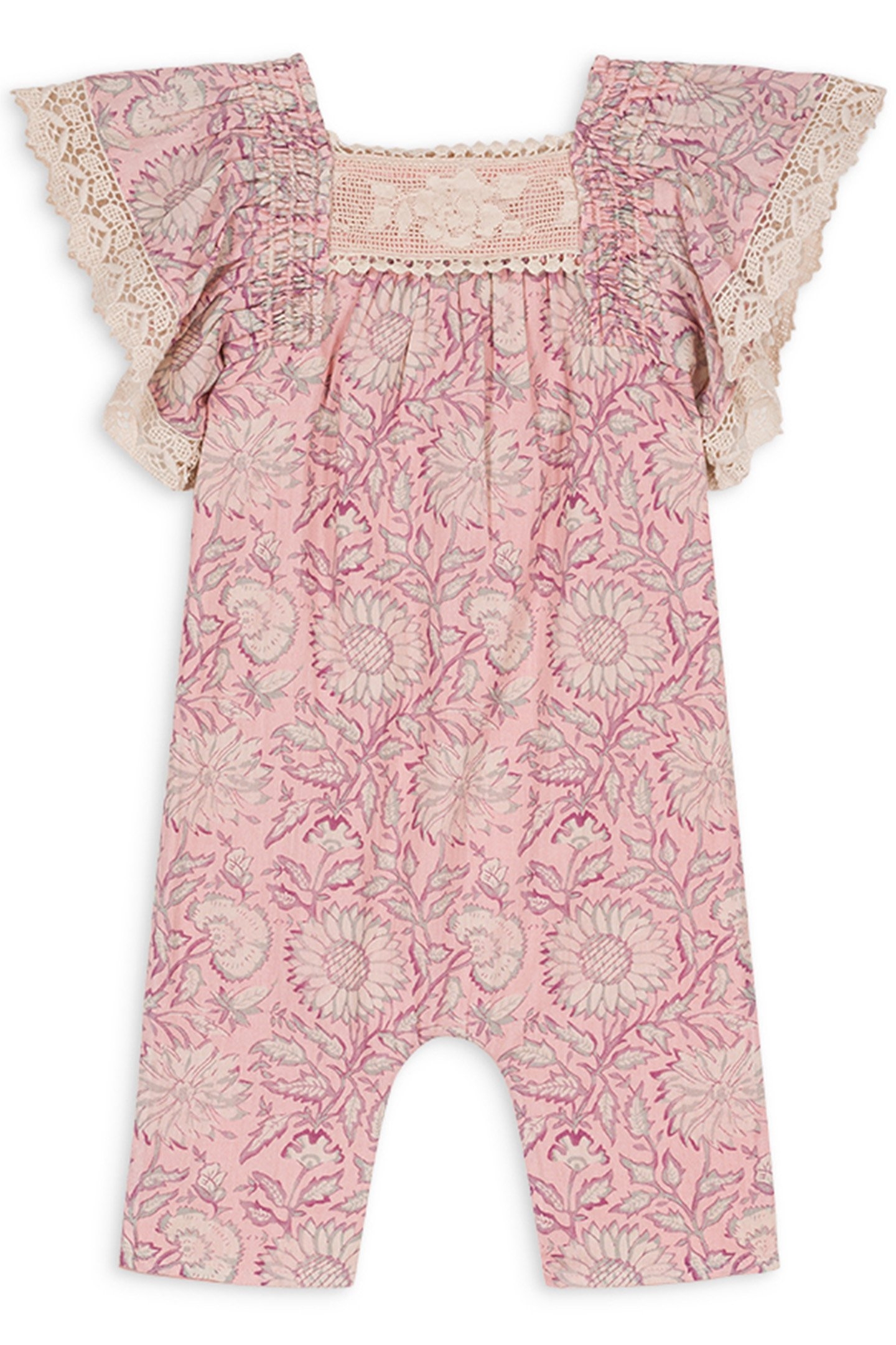 OVERALLS IRENE PINK DAISY GARDEN 2