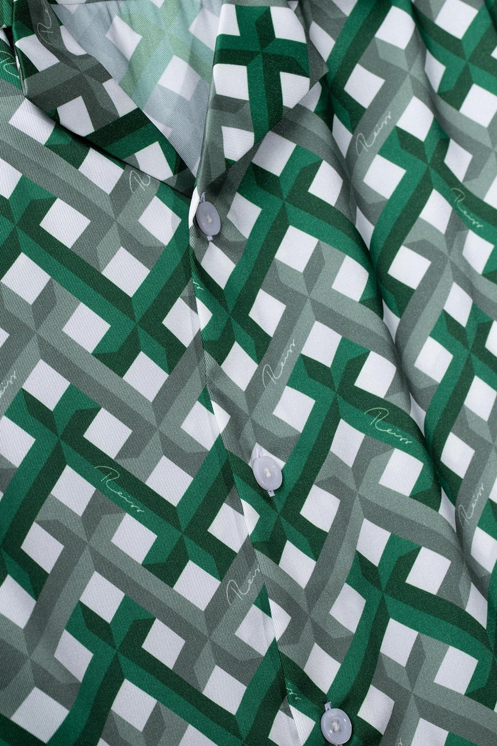 PRINTED CUBAN COLLAR SHIRT GREEN 4