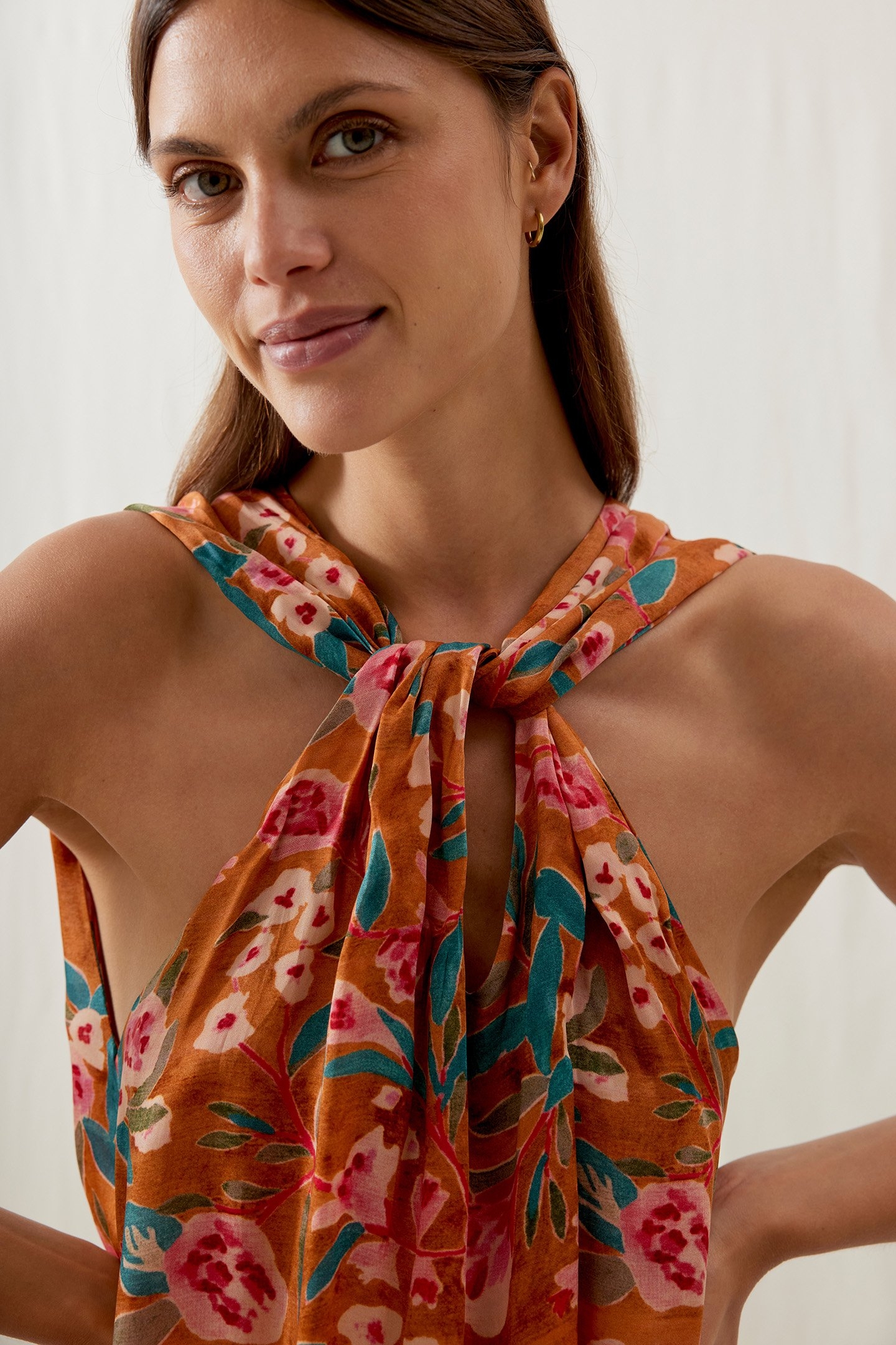 DRESS NIHALA CINNAMON POPPY BLOOM 3