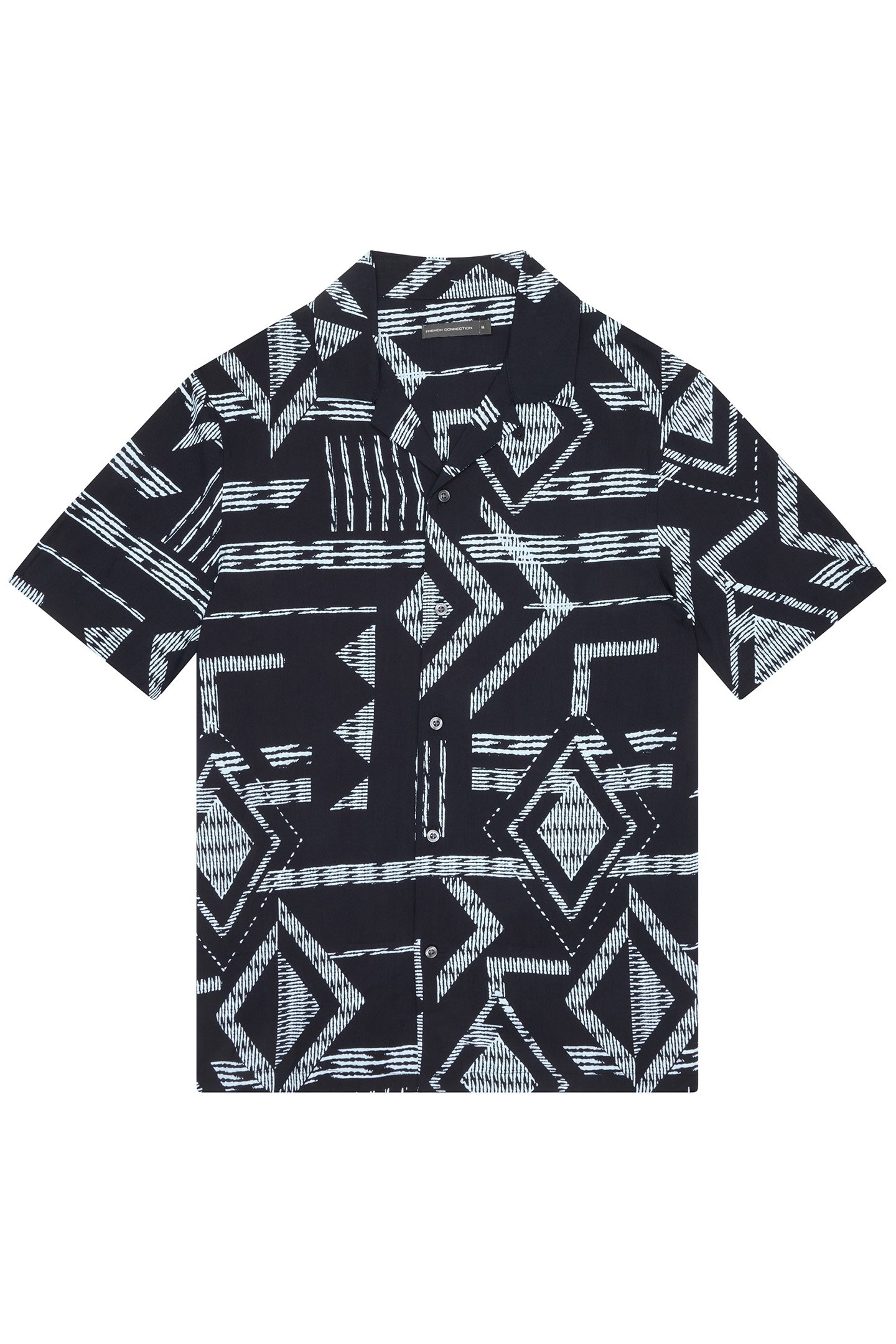 TRIBE VISCOSE REVERE SHORT SLEEVE SHIRT BLACK 1