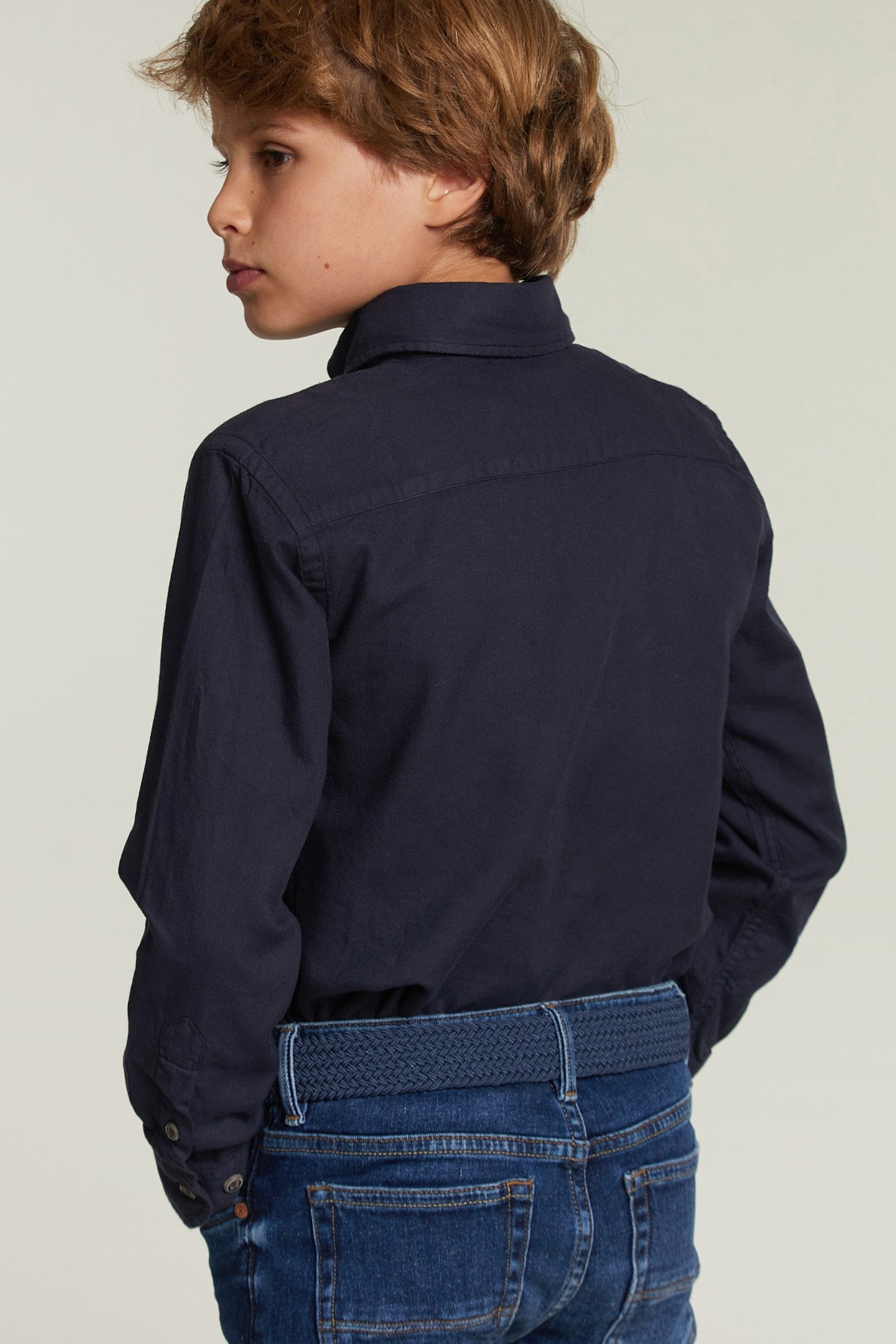 CUSTOM FIT COTTON SHIRT NAVY 2