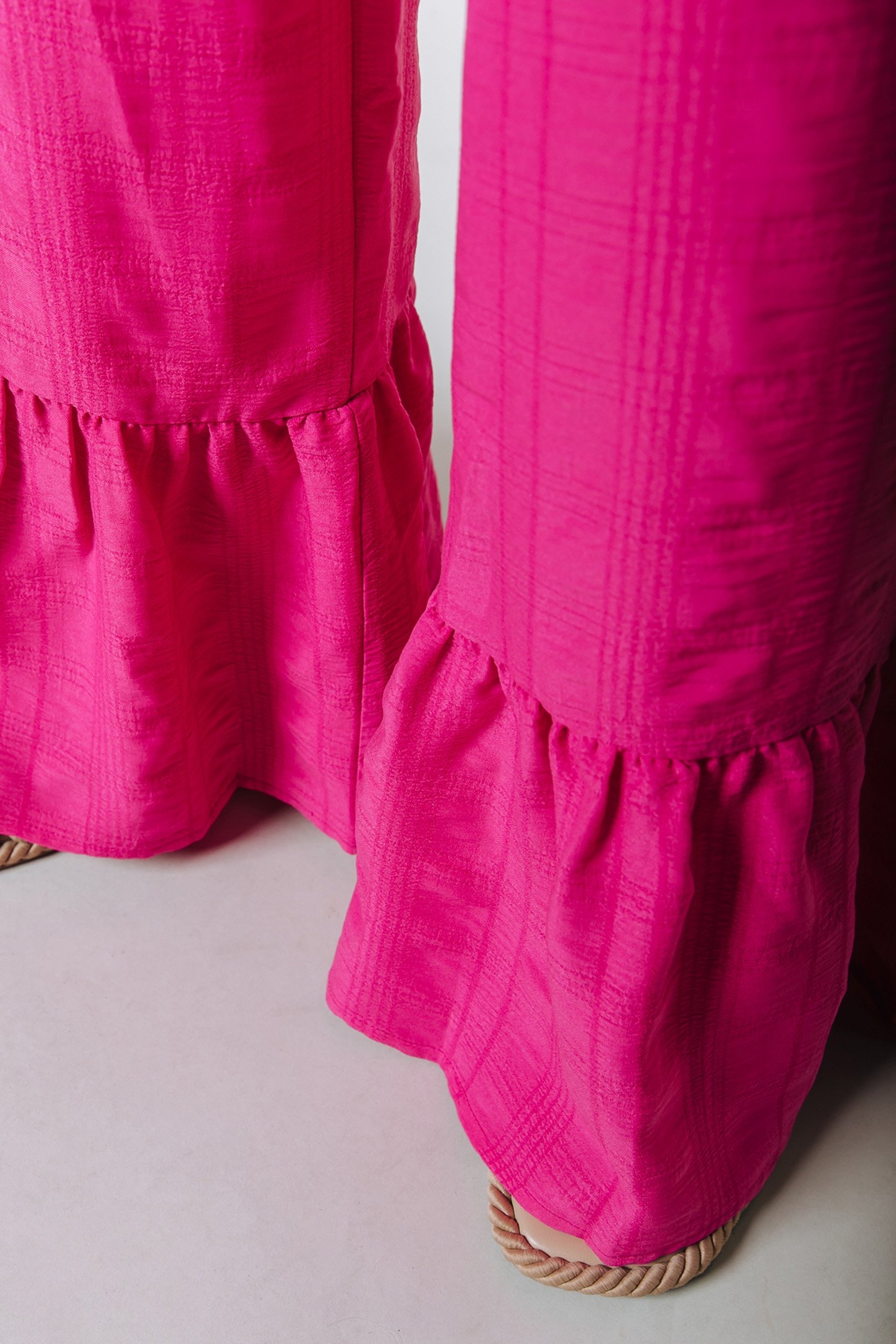 POPPY STRUCTURE RUFFLE PANTS BRIGHT PINK 4