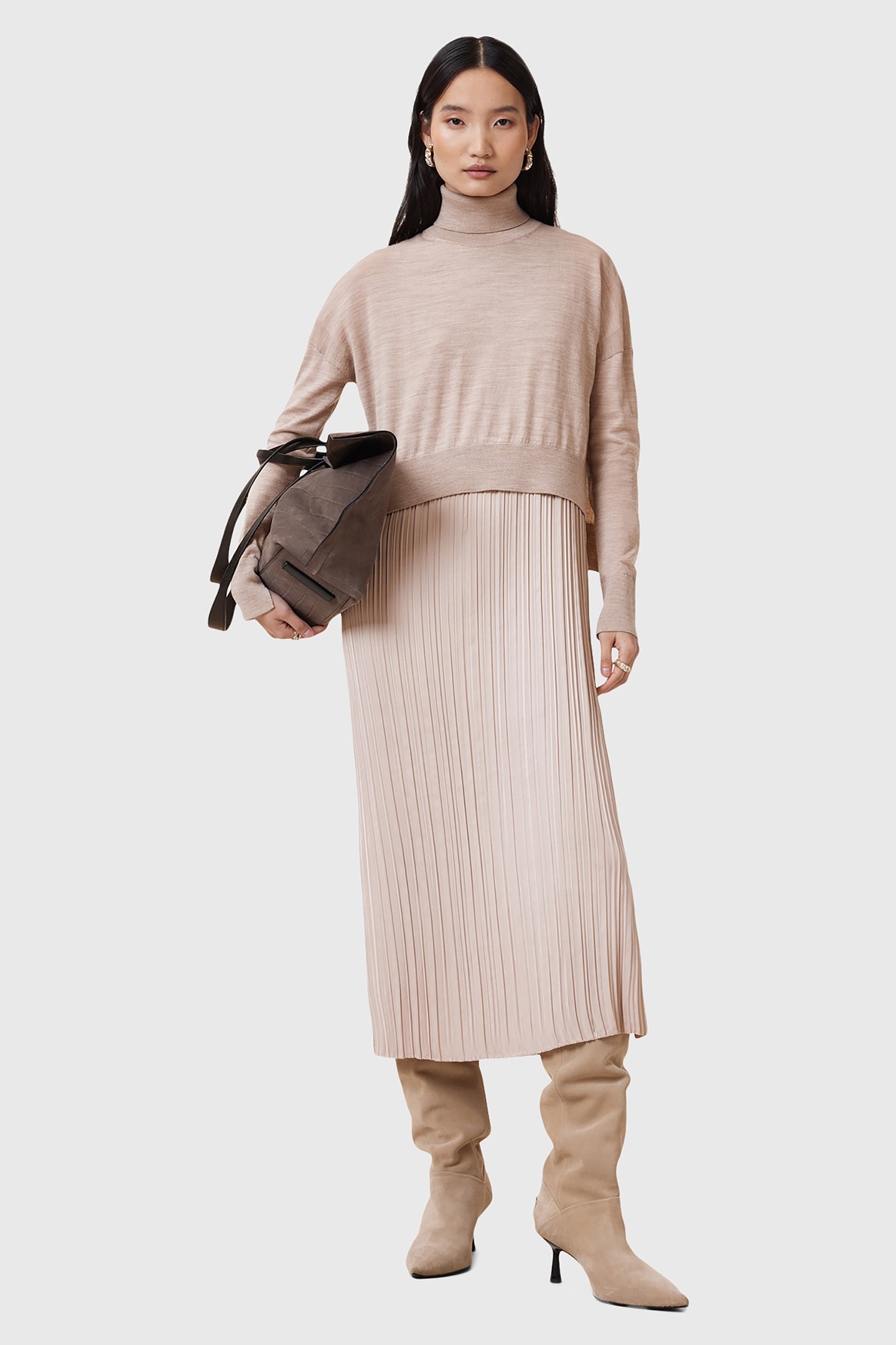 VITTORIA DRESS FAWN BROWN 7