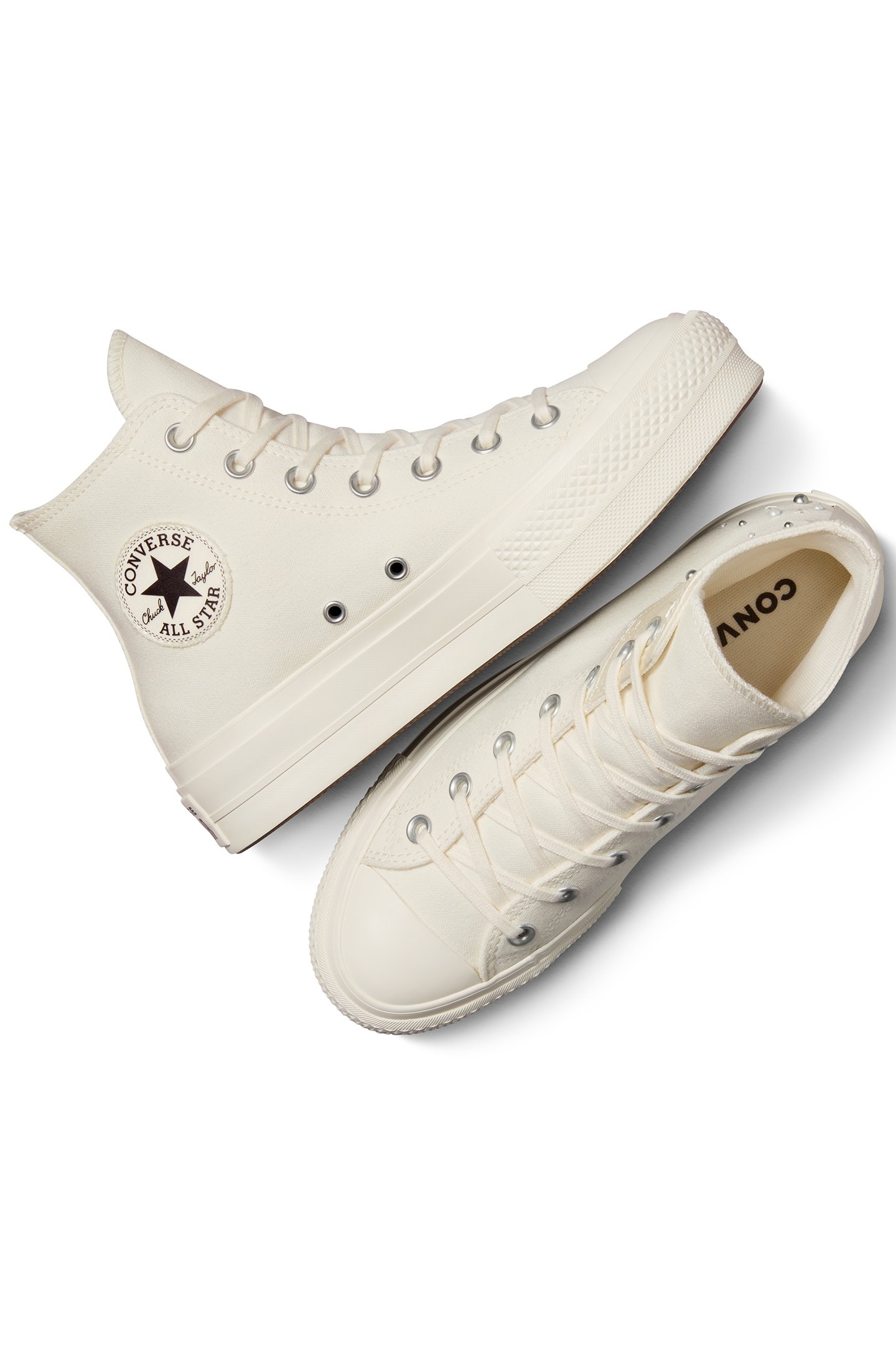 CHUCK TAYLOR ALL STAR LIFT PLATFORM PEARLS & STUDS EGRET/EGR 3