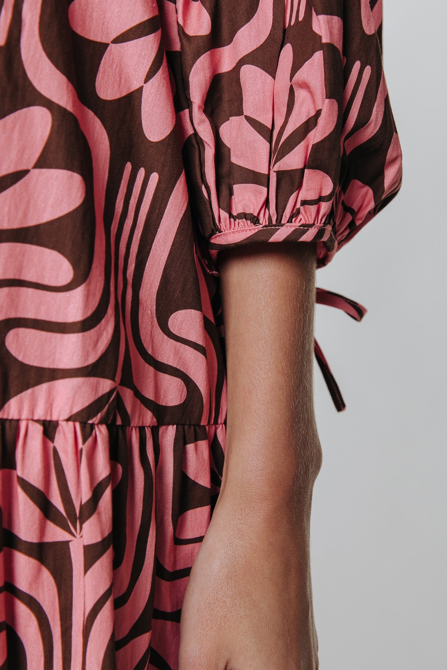 BIBA RETRO FLOWER MAXI SHIRT DRESS VINTAGE PINK 4