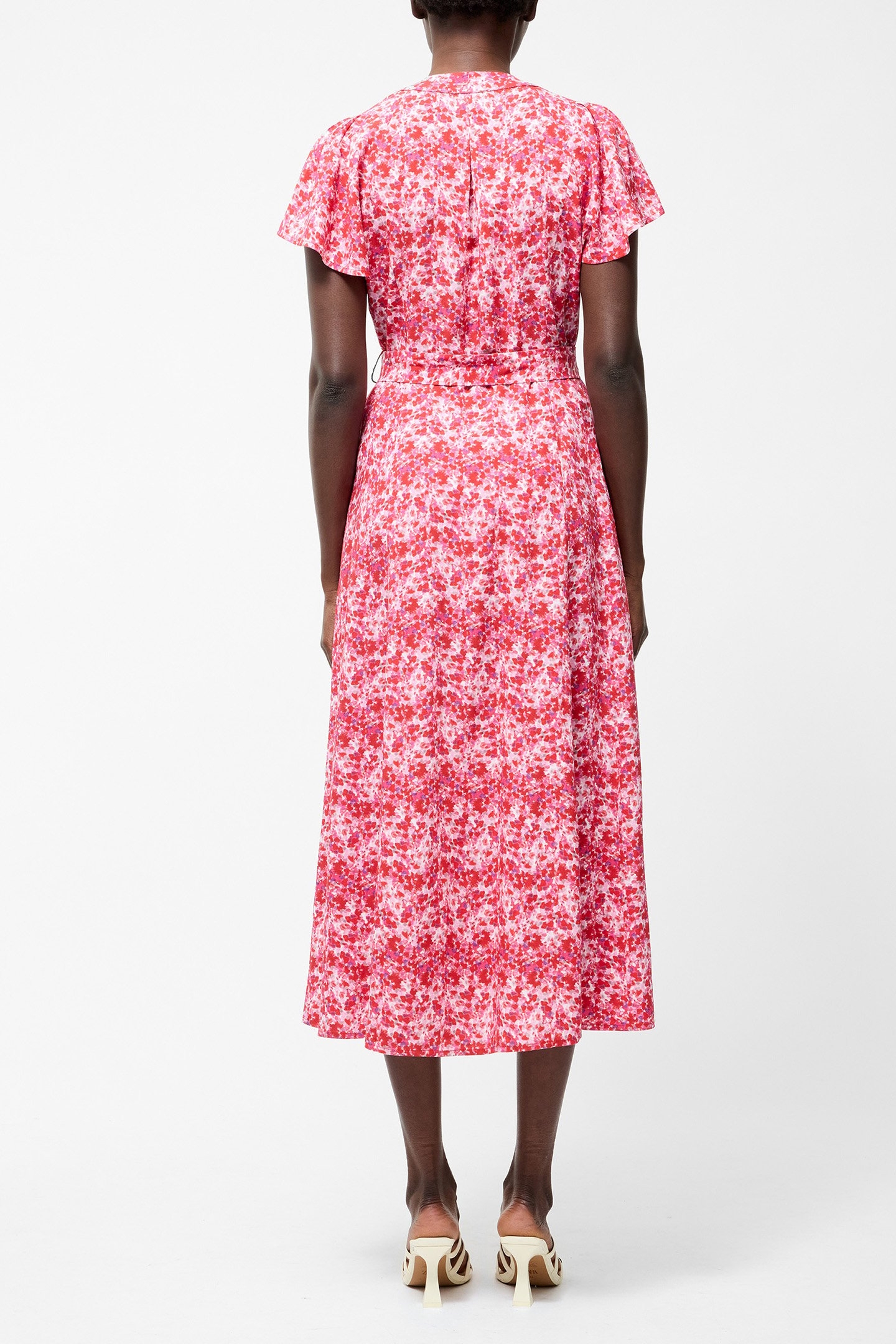 CASS BELTED MIDI DRESS RED MULTI 2