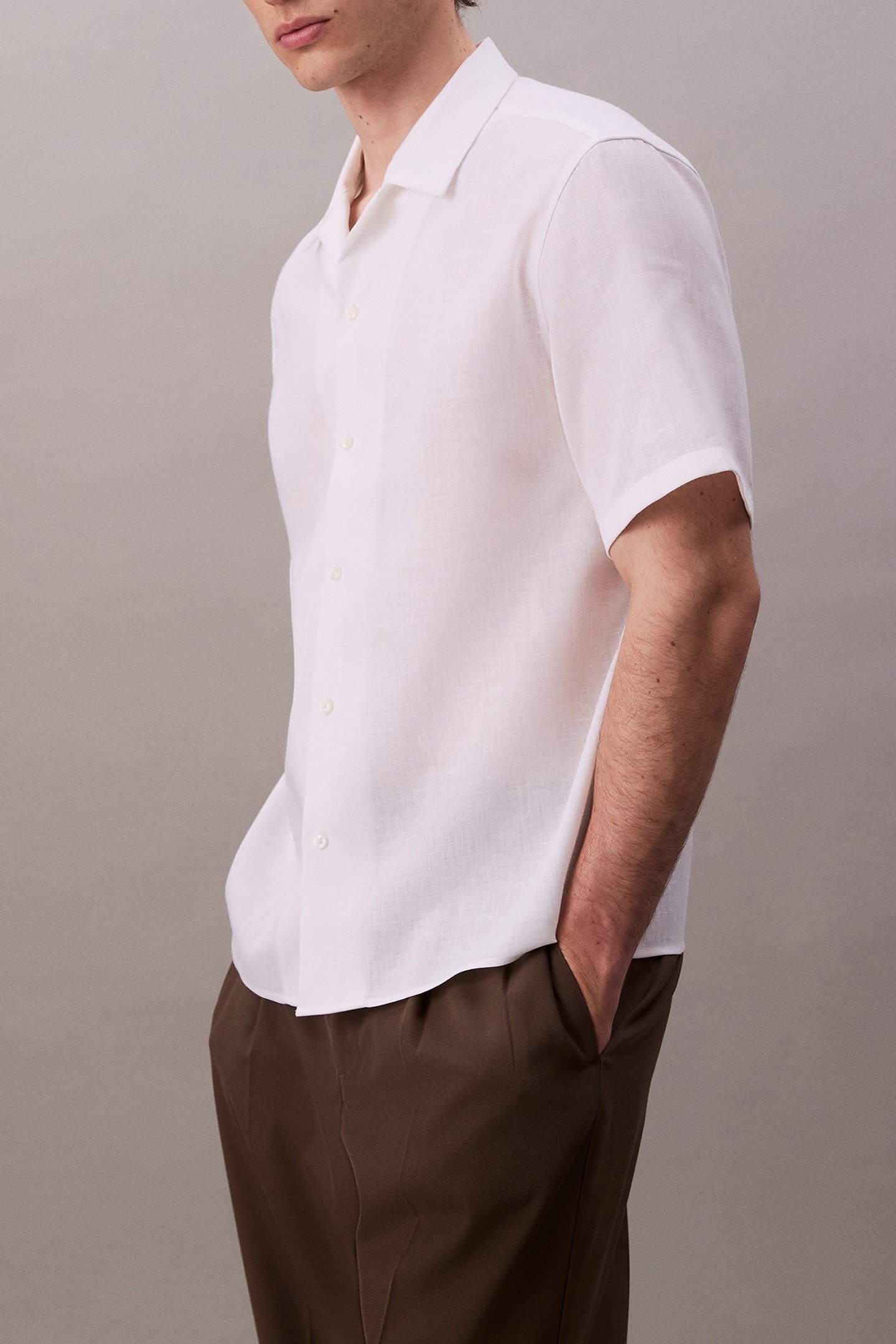 SS TRAVELER LINEN SHIRT BRILLIANT WHITE 4