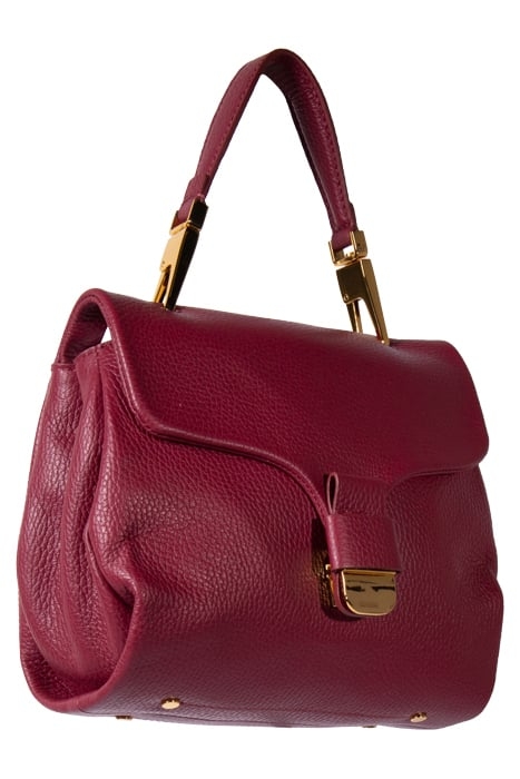 MEDIUM SIZED HANDBAG WITH FLAP POCKET IN BURGUNDY RED 4