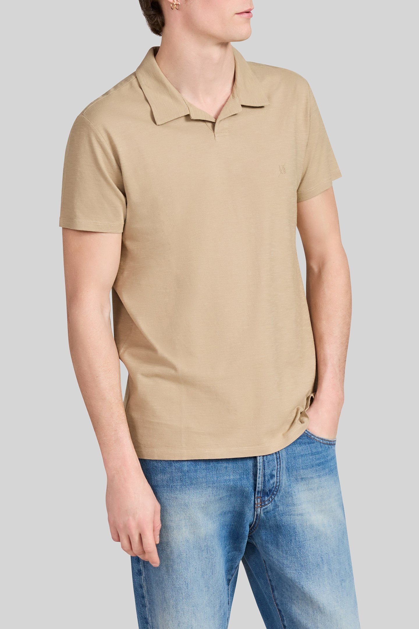 BEIGE ORGANIC SLUB COTTON T-SHIRT 3