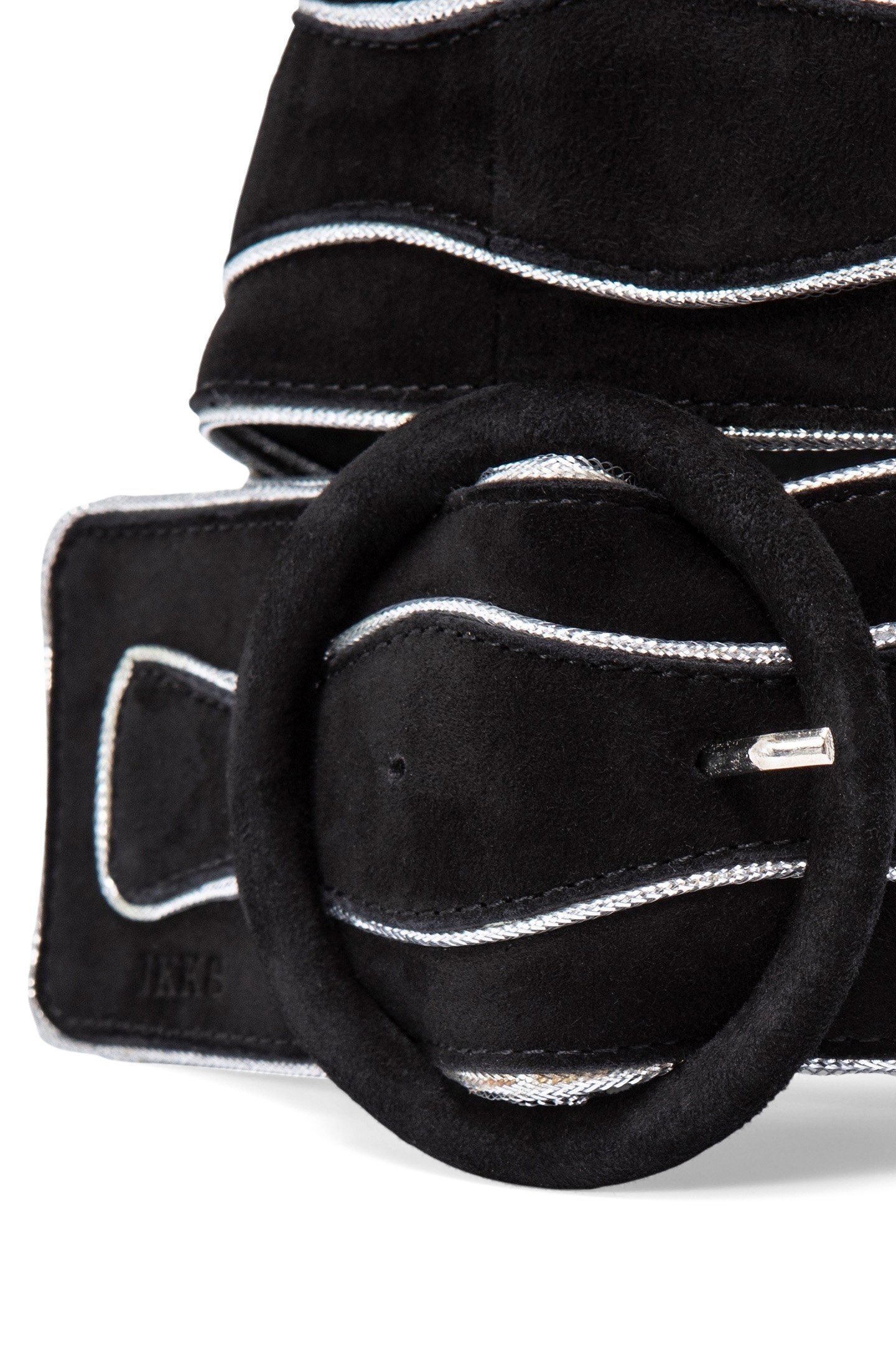 PURE EDITION – BLACK/SILVER SUEDE DRESS BELT 2