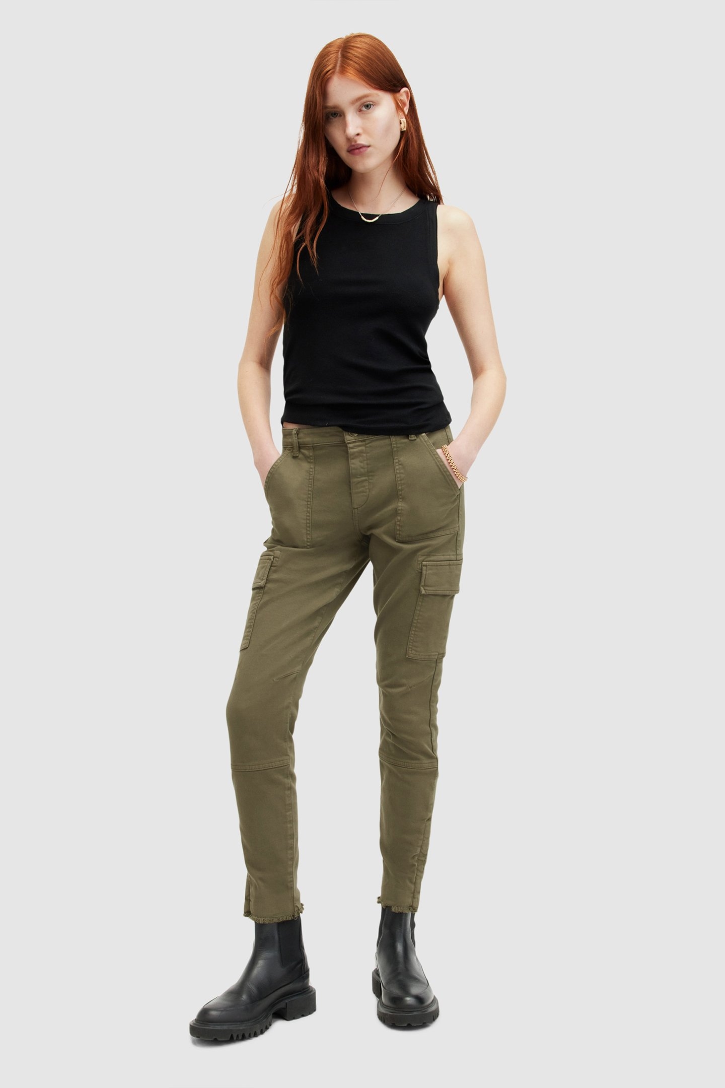 DURAN SKINNY CARGO KHAKI GREEN 2