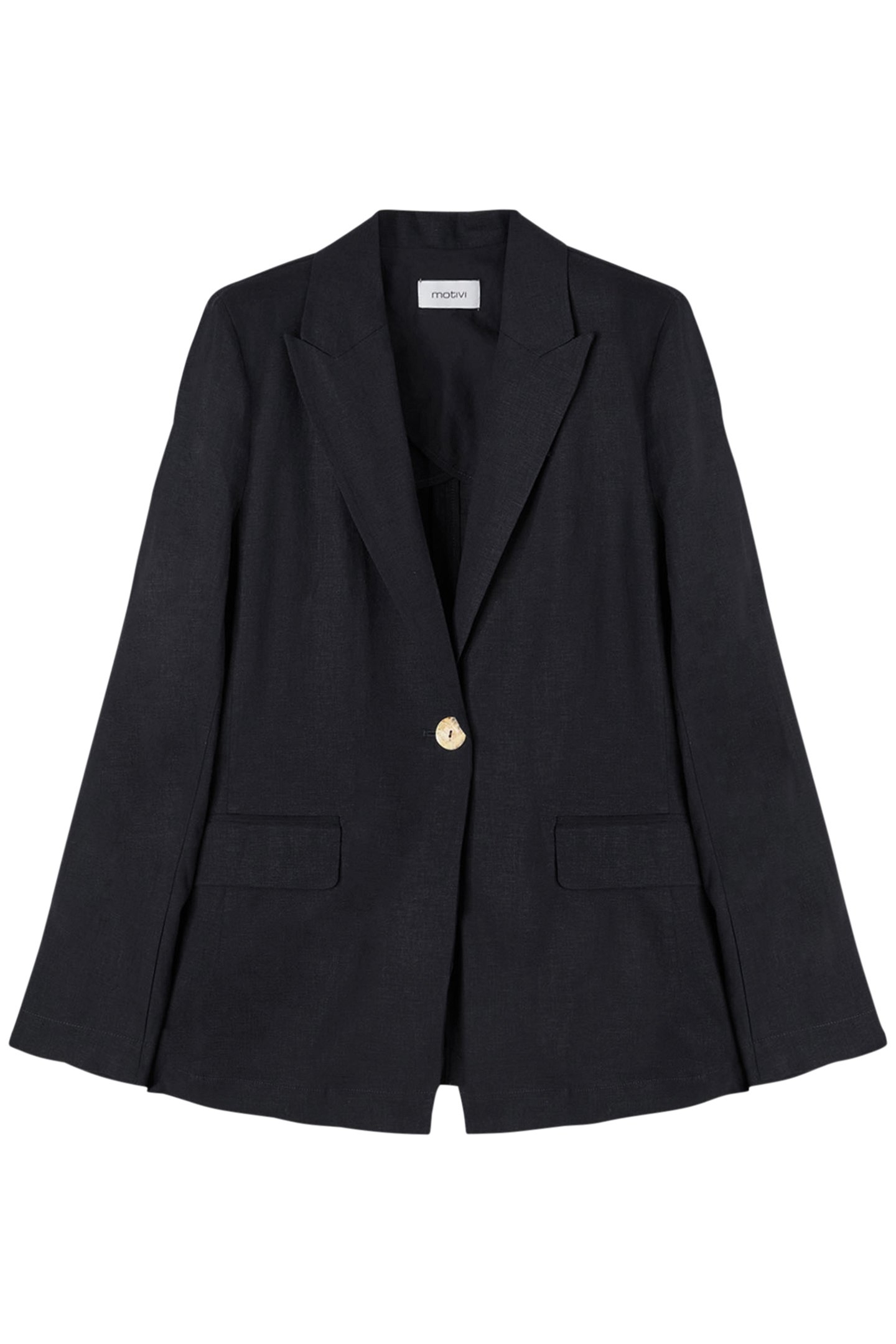 SINGLE-BREASTED VISCOSE LINEN JACKET BLACK 4