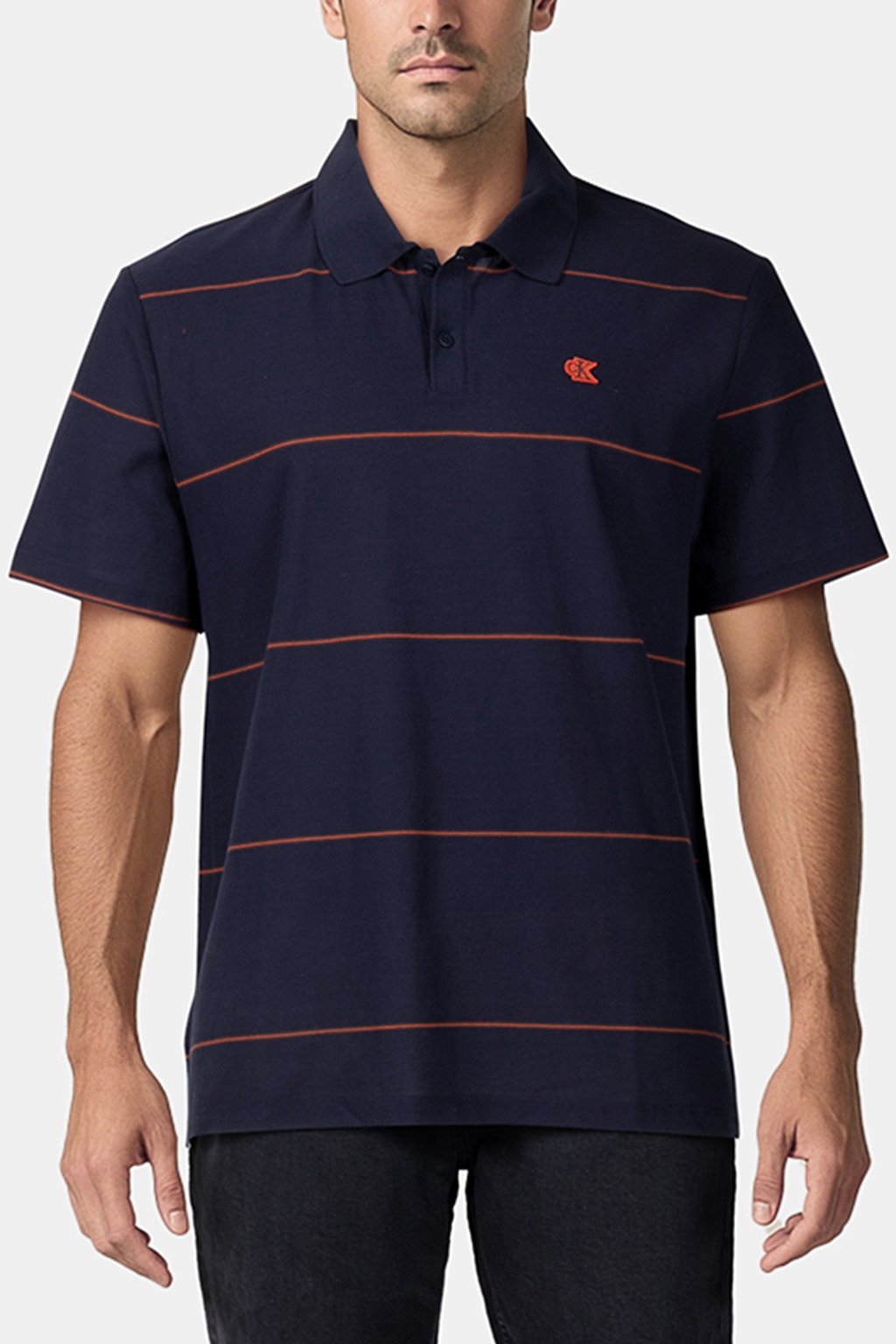 SS CROSS GRAIN STRIP RELAXED FIT POLO DARK SAPPHIRE 1