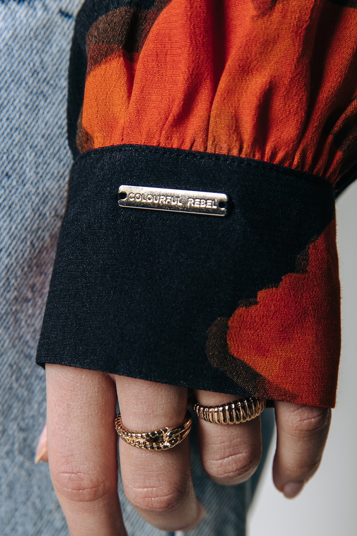 JOSA PAINTED FLOWER WRAP BLOUSE MANDARIN ORANGE 5