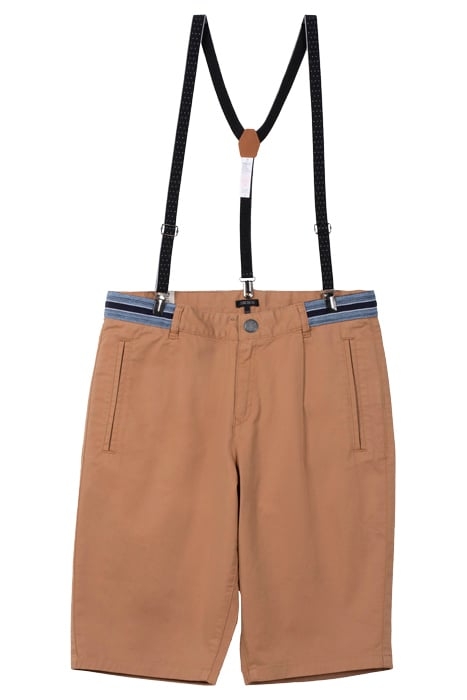 BOY'S CAMEL CHINO BERMUDA SHORTS WITH STRIPED WAISTBAND 1