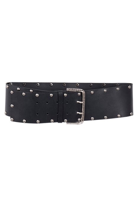 SANNA LEATHER BELT WIDE STUDS BLACK 1