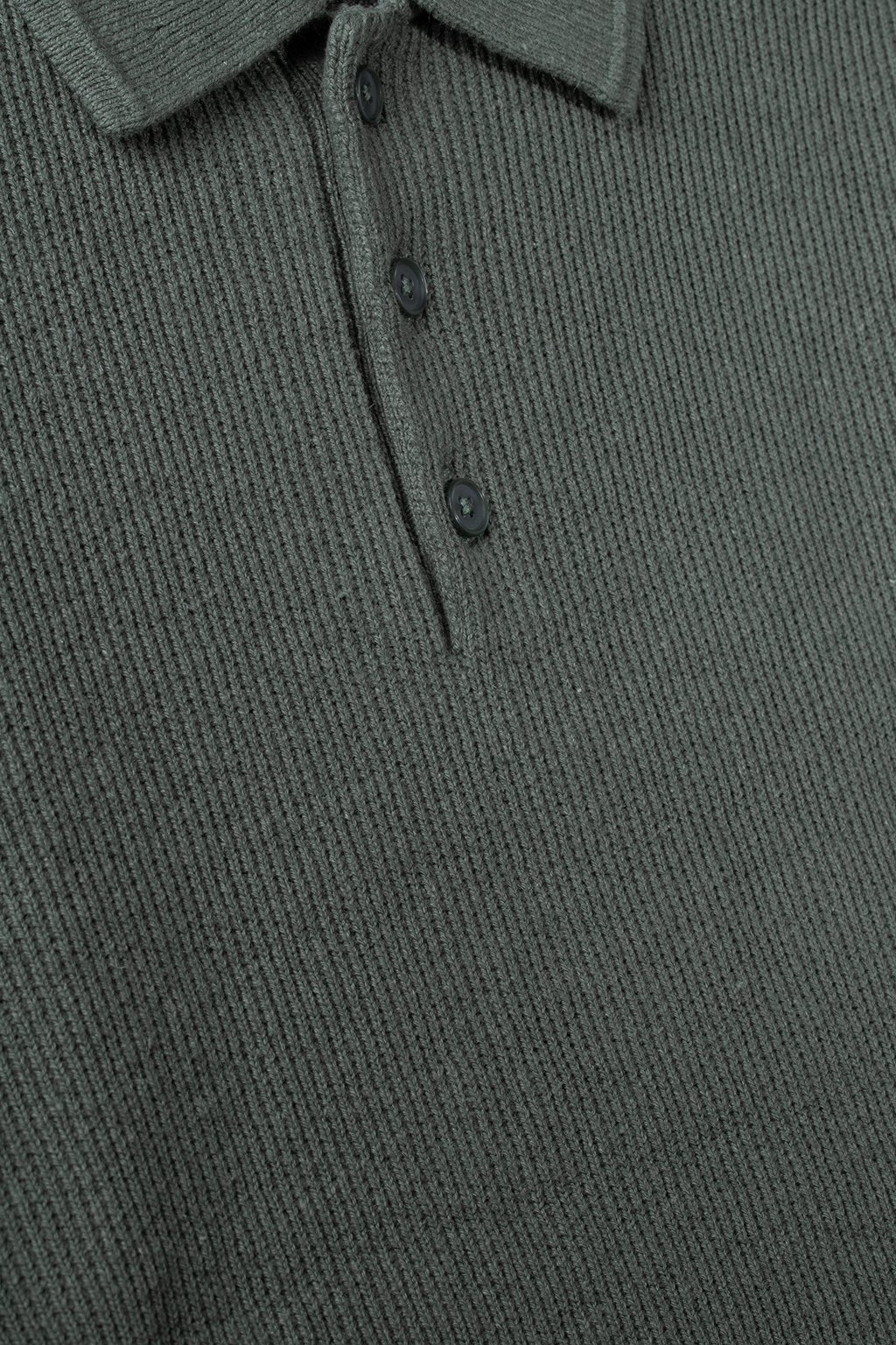 LINEN BLEND BUTTON POLO SAGE 4