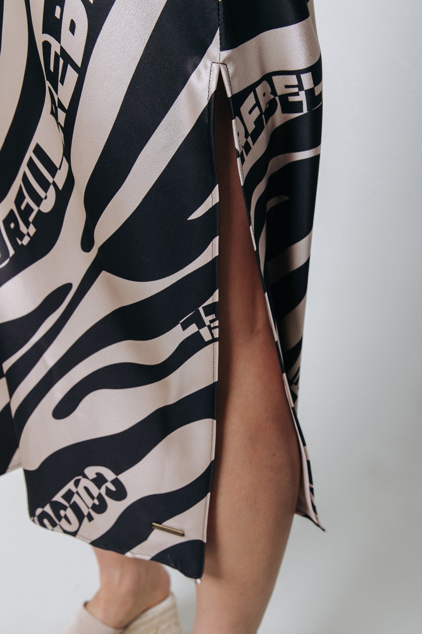 CAMI ZEBRA MIDI SLIP DRESS SAND 7