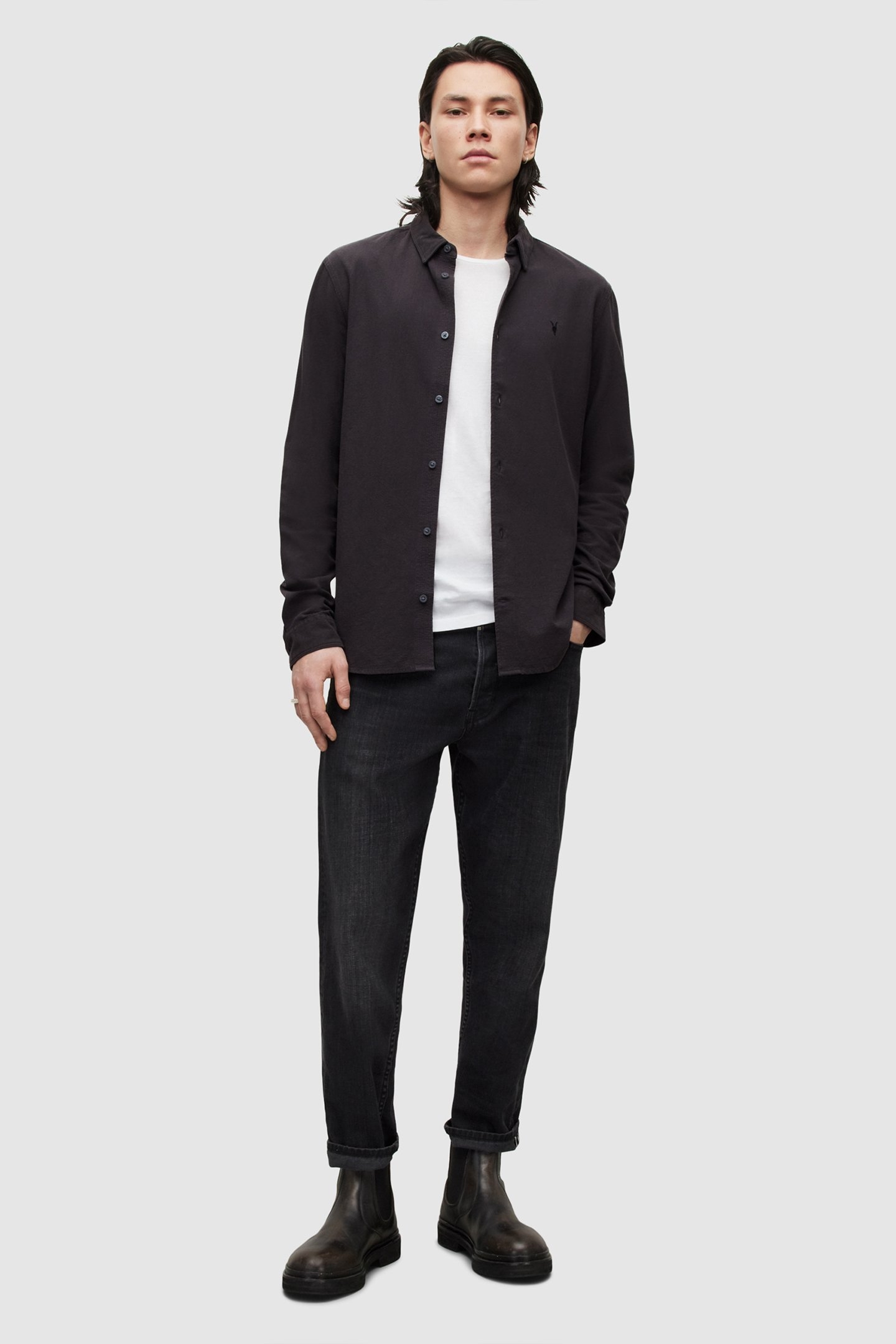 LOVELL LS SHIRT WASHED BLACK 3