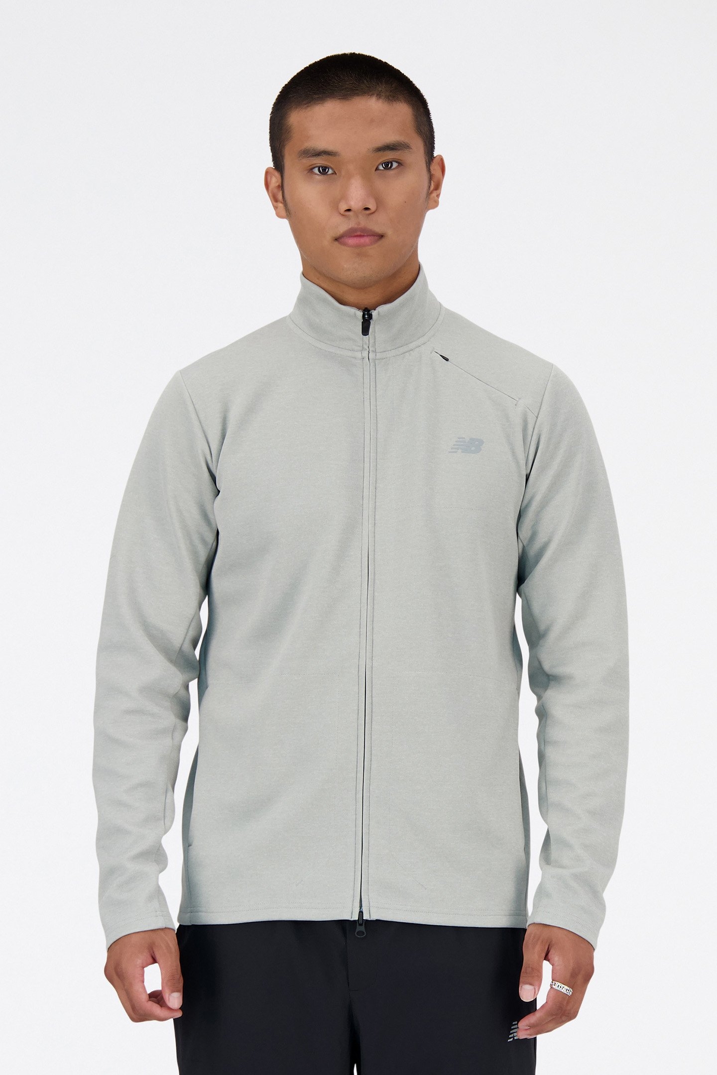 TECH KNIT FULL ZIP SPORTS JACKET IN GREY 1