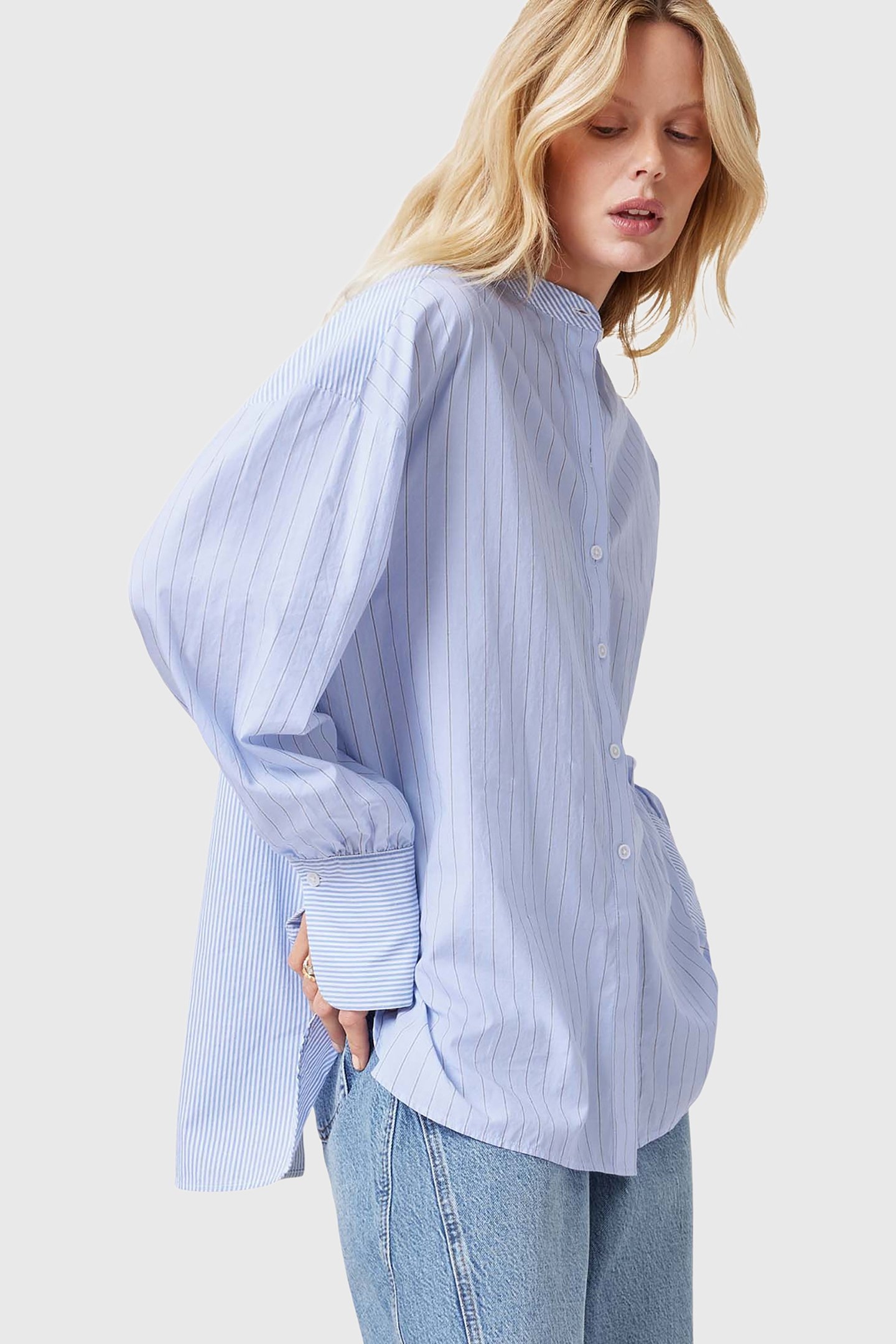 ANA STRIPE SHIRT PASTEL BLUE 6