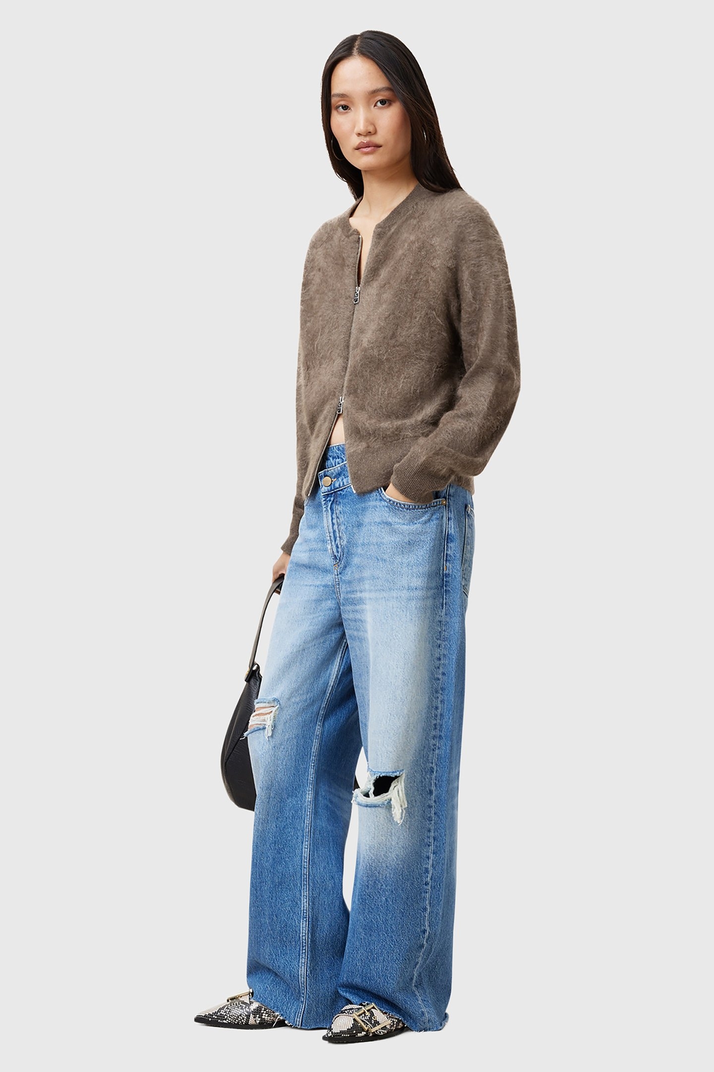 REBEL ZIP CARDIGAN WALNUT BROWN 5